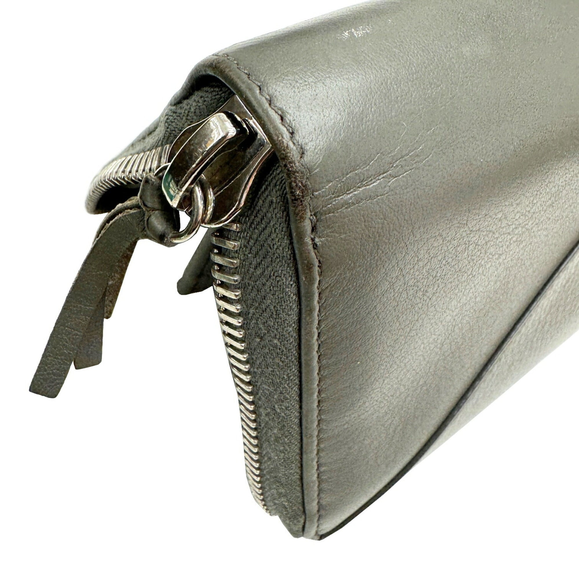 Balenciaga Gray Leather Long Wallet (Bi-Fold) (Pre-Owned)
