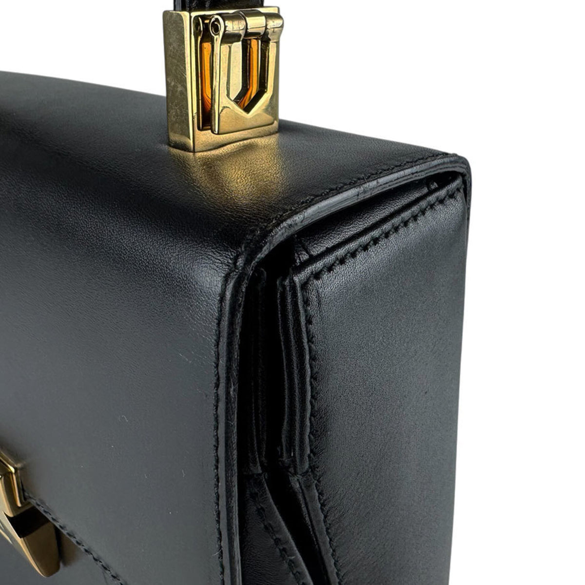 Salvatore Ferragamo Black Leather Handbag Shoulder Bag (Pre-Owned)