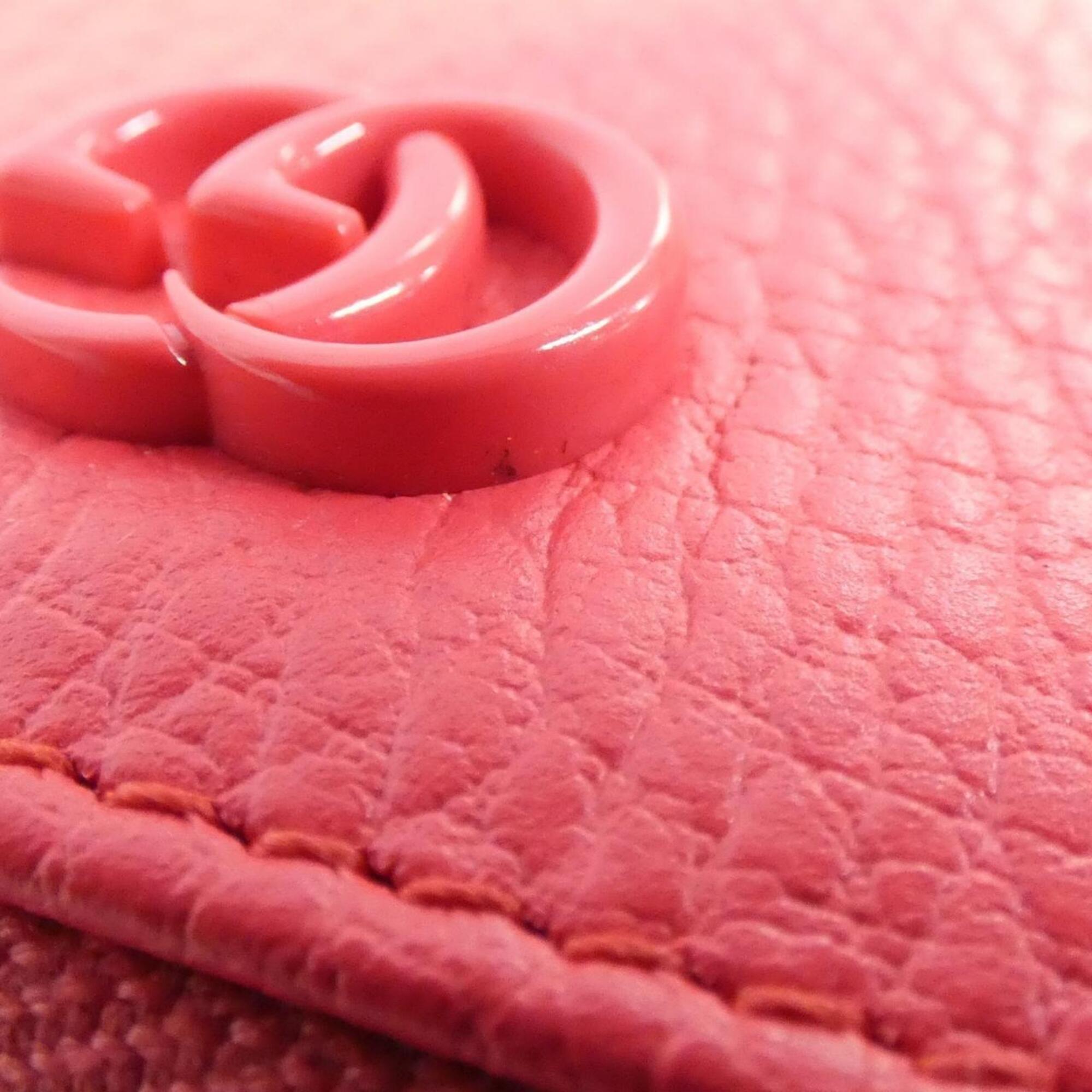 Gucci Coral Pink Leather Coin Purse/Coin Case (Pre-Owned)