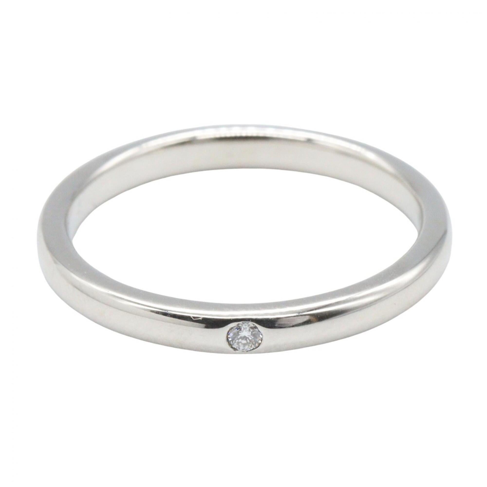 Tiffany Silver Clear Platinum 950 Band Ring (Pre-Owned)