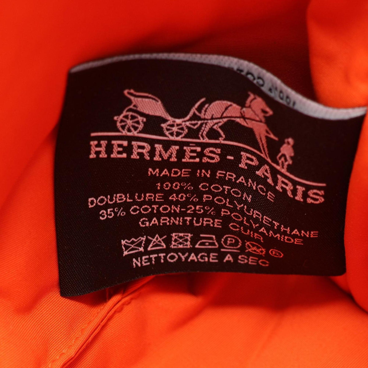 Hermes Feu Orange Canvas Leather Pouch (Pre-Owned)