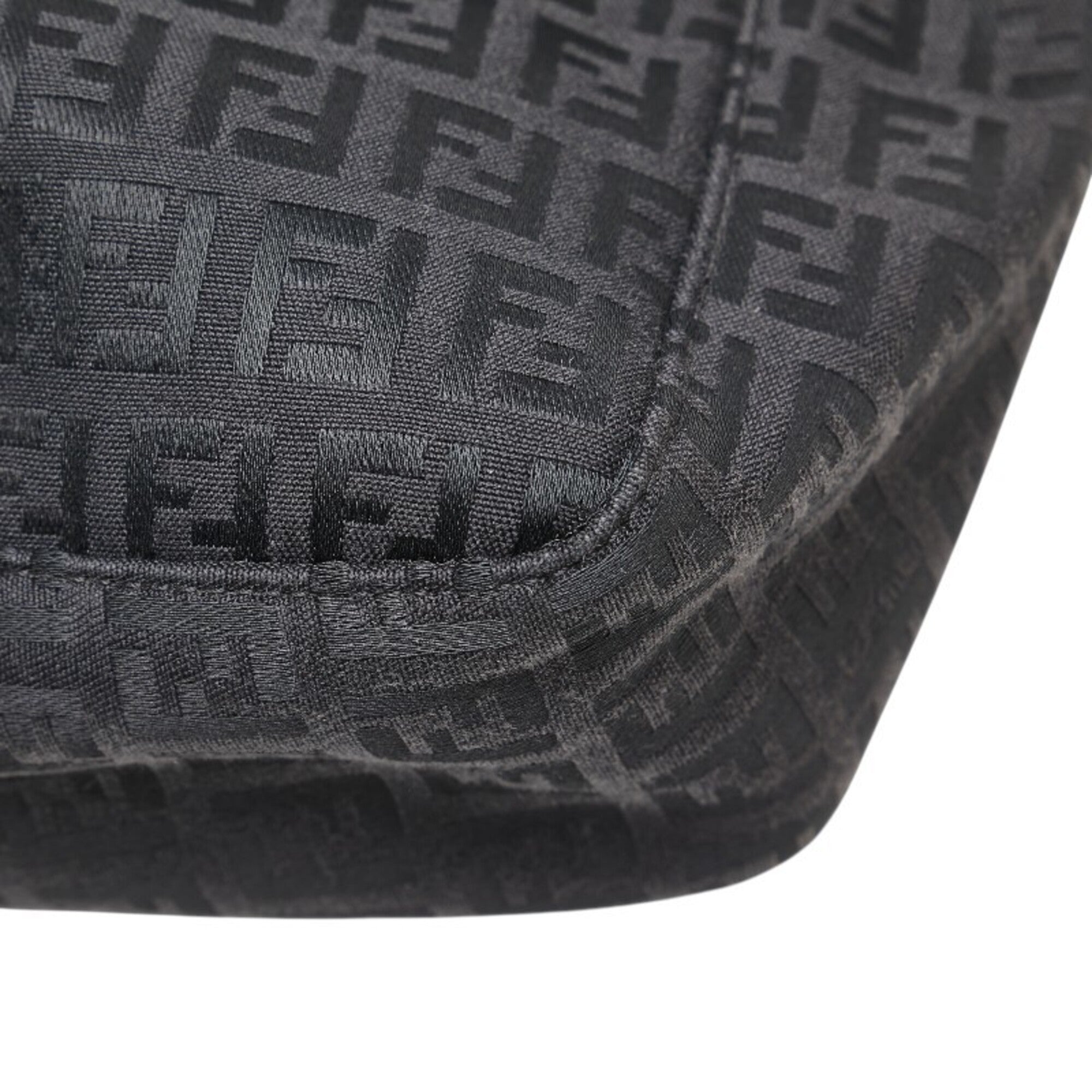 Fendi Zucchino Black Canvas Leather Handbag Pouch (Pre-Owned)