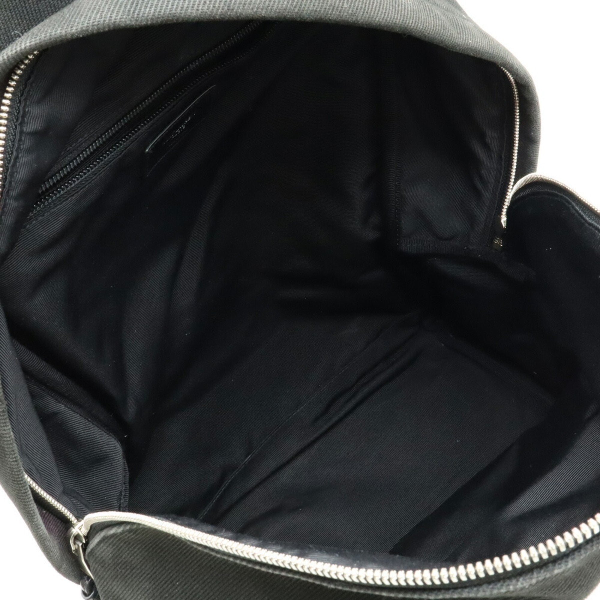 Yves Saint Laurent Black Canvas Leather Backpack (Pre-Owned)