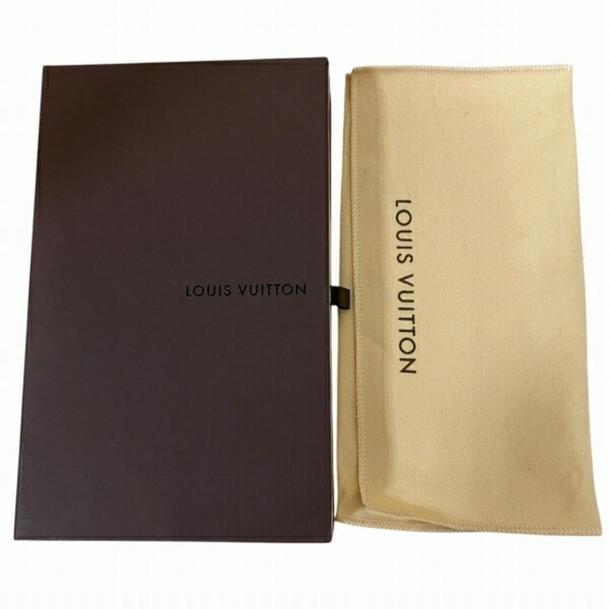 Louis Vuitton Brown Monogram Orange Red Color Long Wallet (Bi-Fold) (Pre-Owned)
