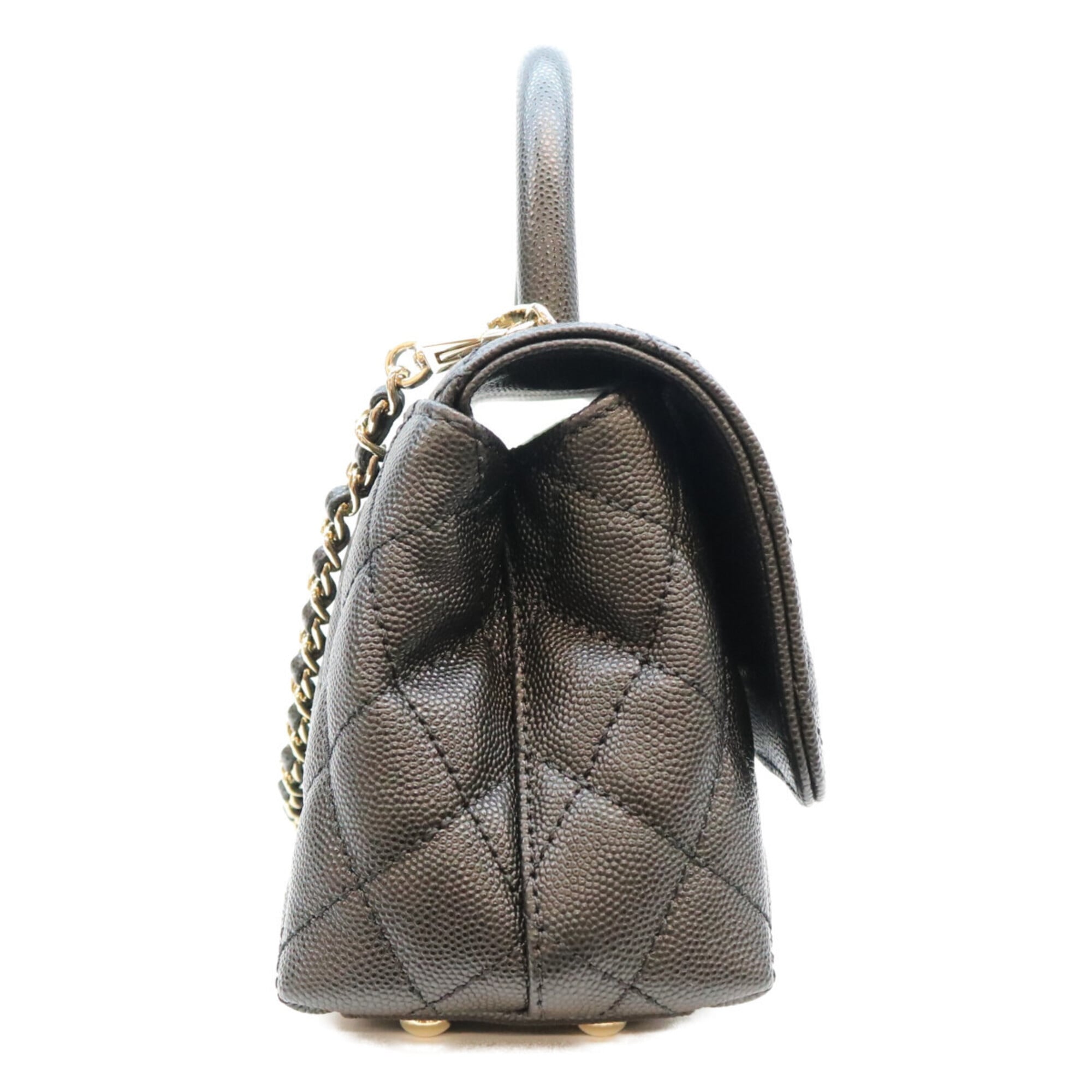 Chanel Black Grained Calfskin Handbag Shoulder Bag (Pre-Owned)