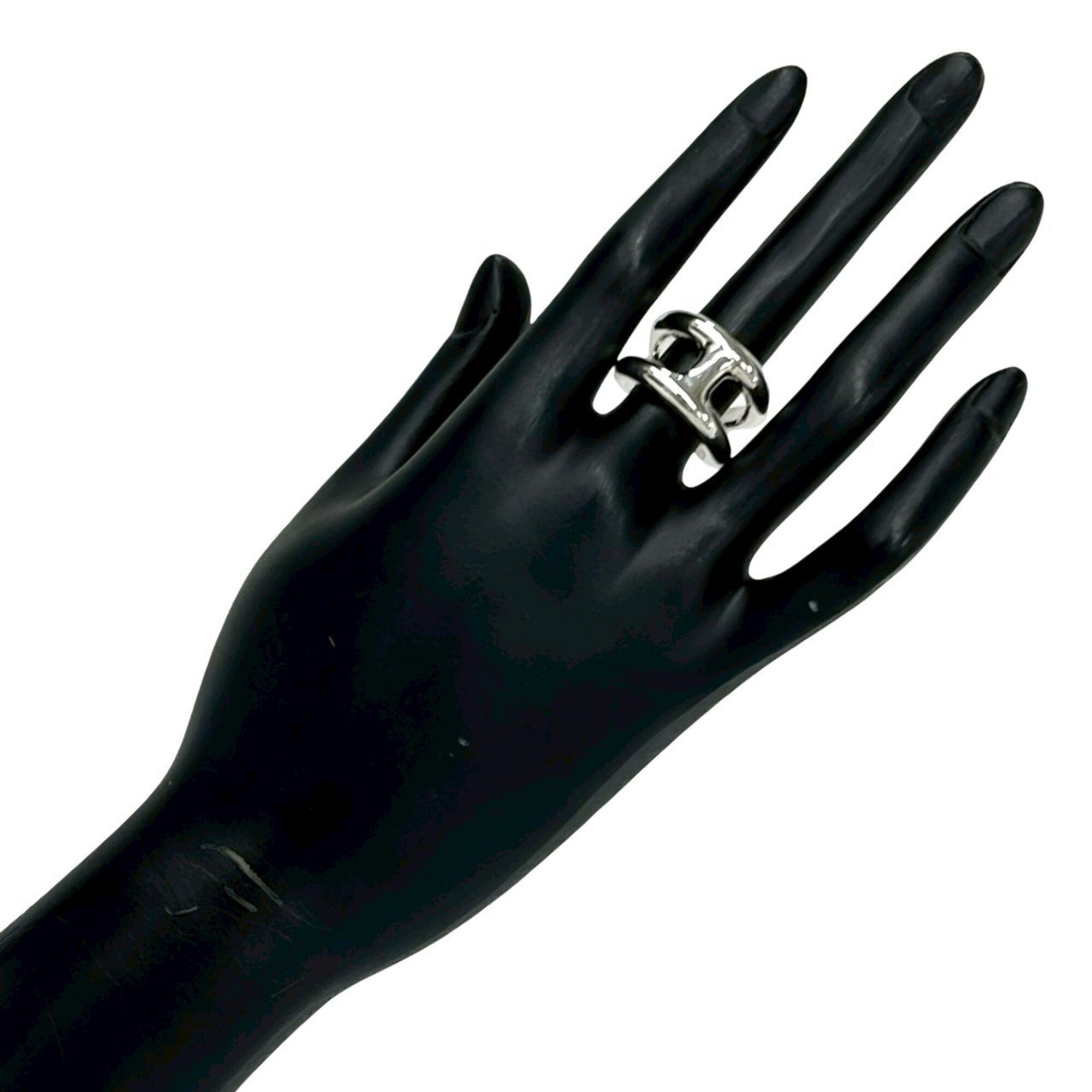Hermes Silver Silver 925 Band Ring (Pre-Owned)