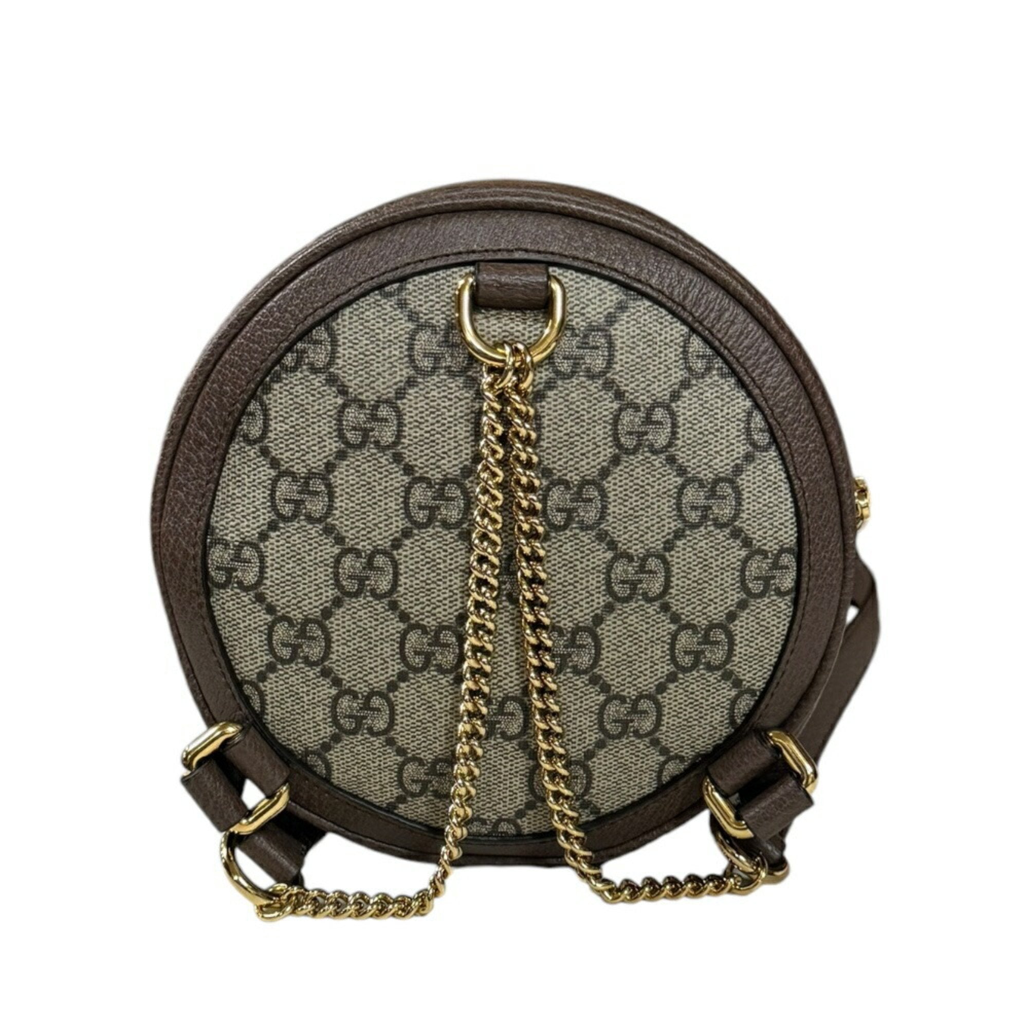Gucci Beige Brown Gg Supreme Leather Backpack (Pre-Owned)