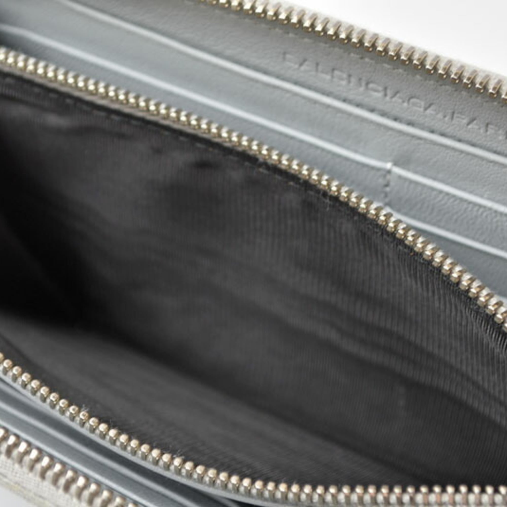Balenciaga Light Gray Leather Long Wallet (Bi-Fold) (Pre-Owned)