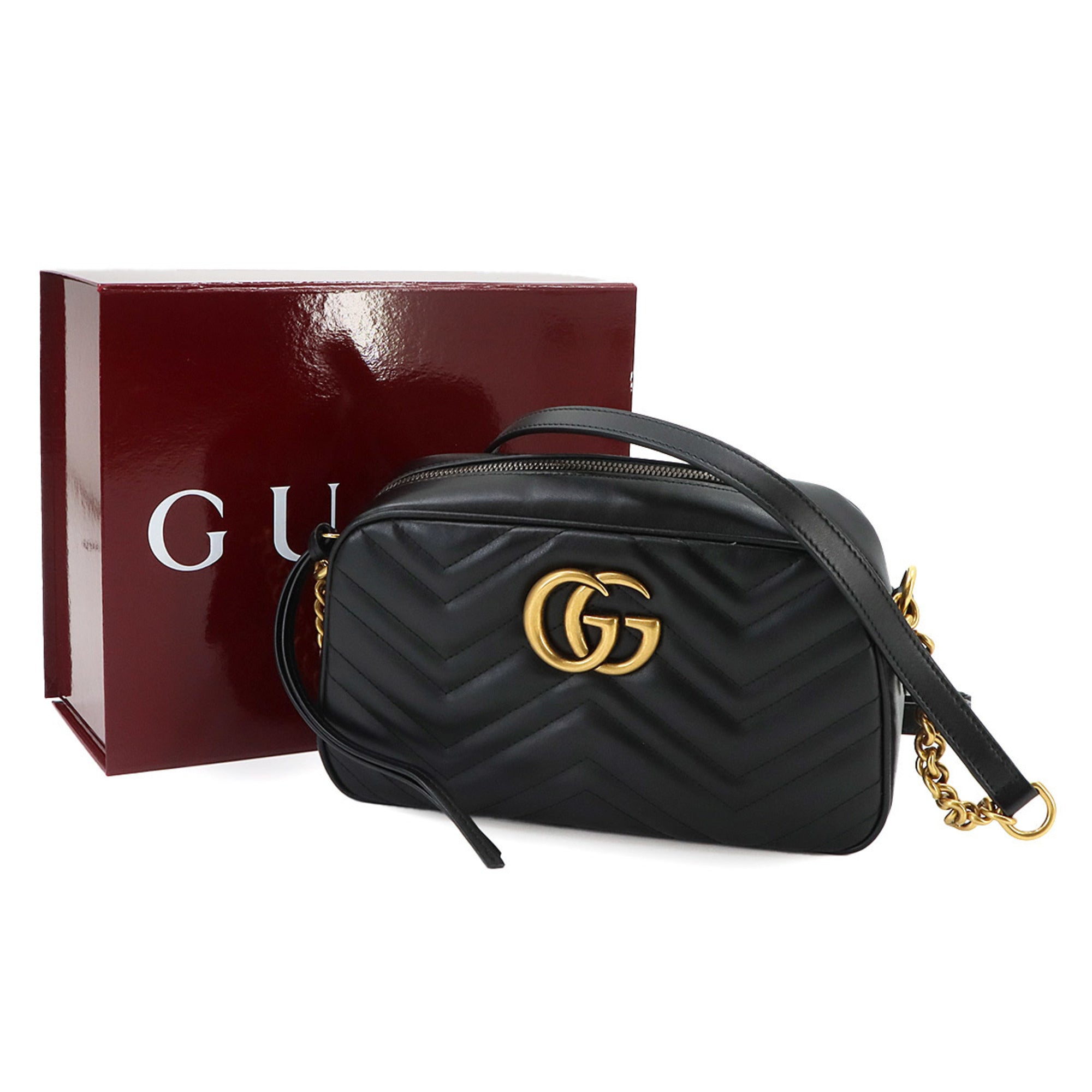 Gucci Black Leather Handbag Shoulder Bag (Pre-Owned)