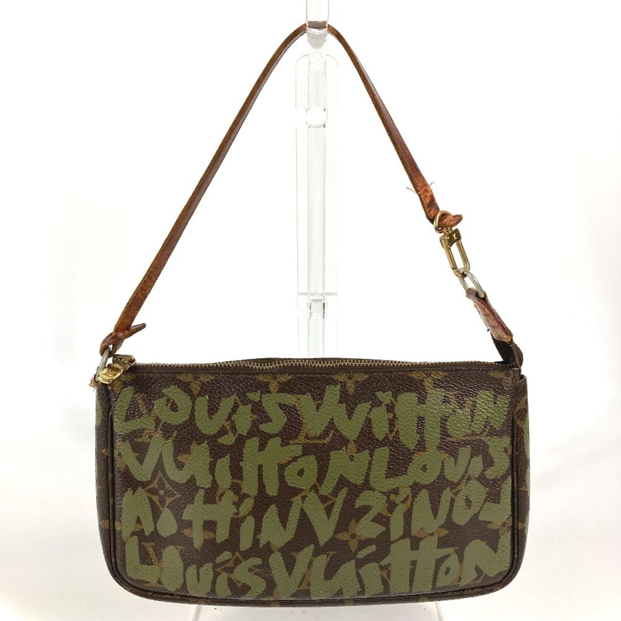 Louis Vuitton Brown Khaki Monogram Graffiti Canvas Handbag Pochette Pouch Shoulder Bag (Pre-Owned)