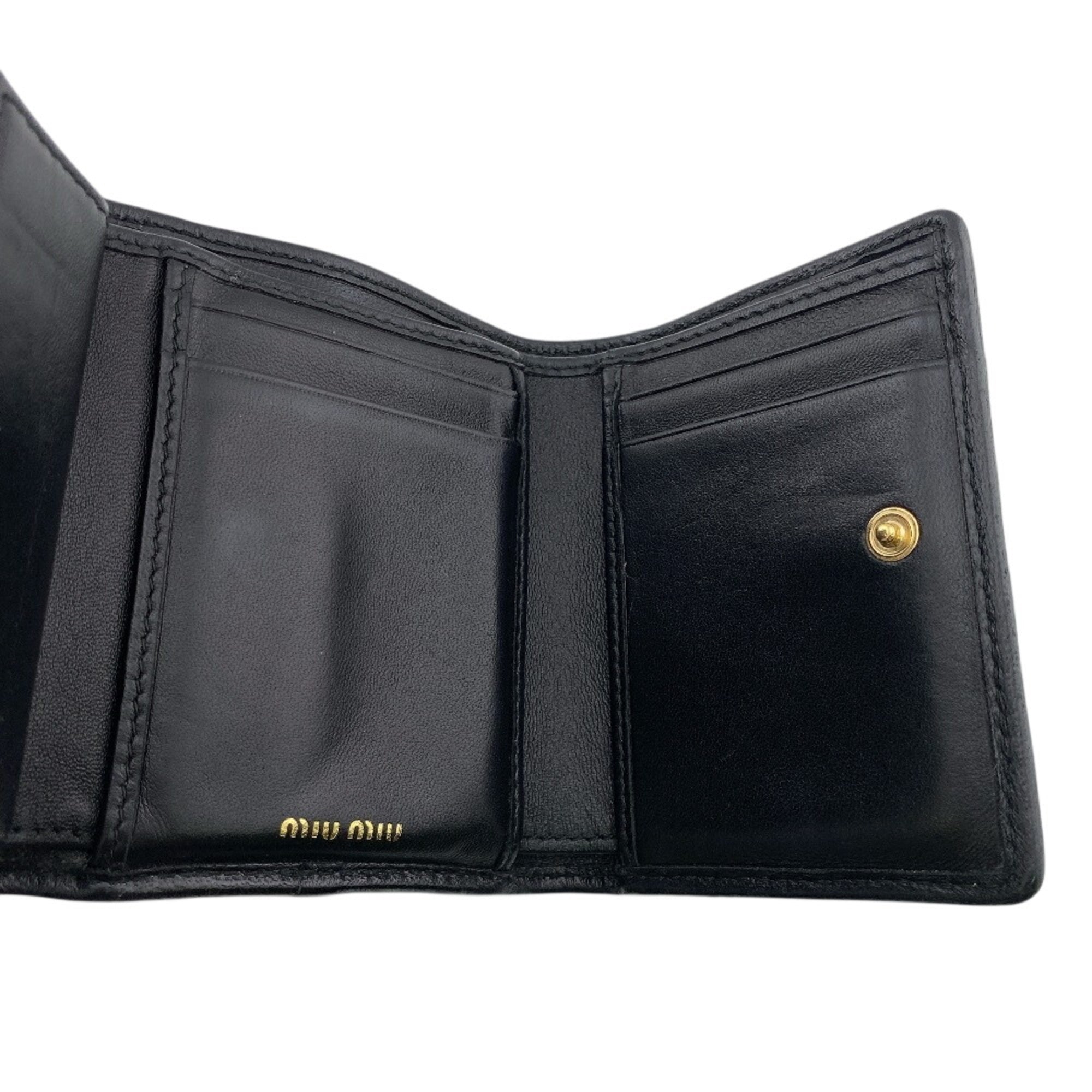 Miu Miu Black Leather Wallet (Tri-Fold) (Pre-Owned)