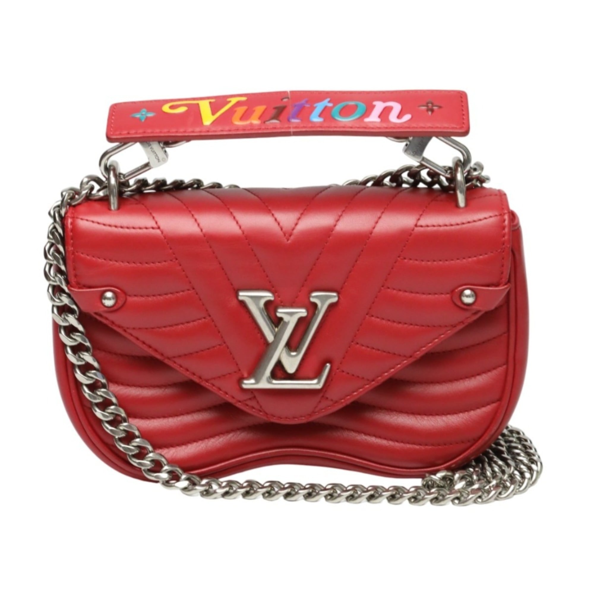 Louis Vuitton Red Color Leather Shoulder Bag (Pre-Owned)