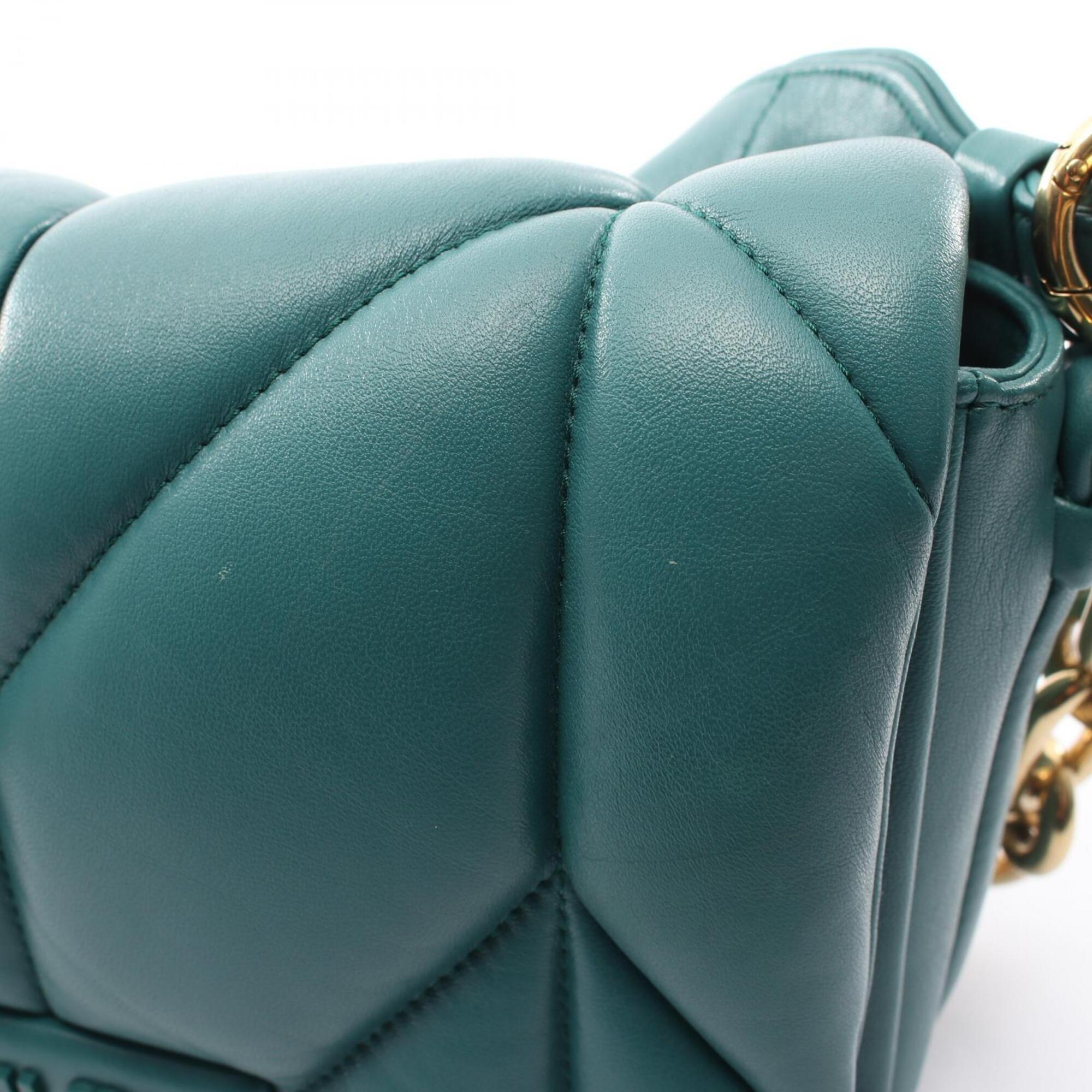 Miu Miu Green Leather Handbag Shoulder Bag (Pre-Owned)