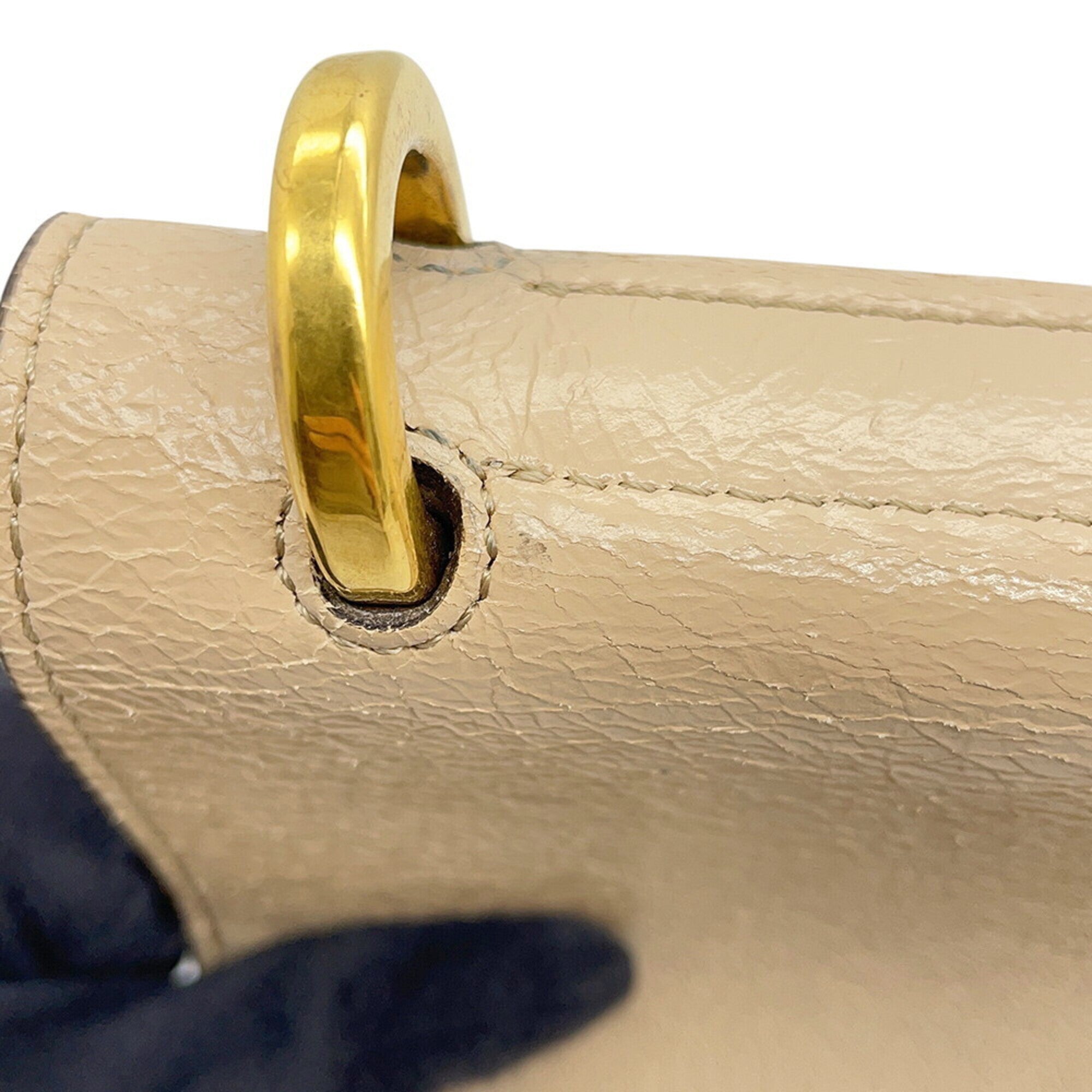 Fendi Beige Leather Handbag Shoulder Bag (Pre-Owned)