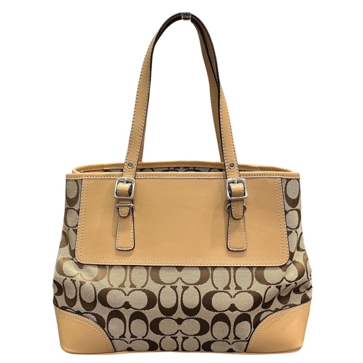 Coach Beige Signature Line Tote Bag (Pre-Owned)