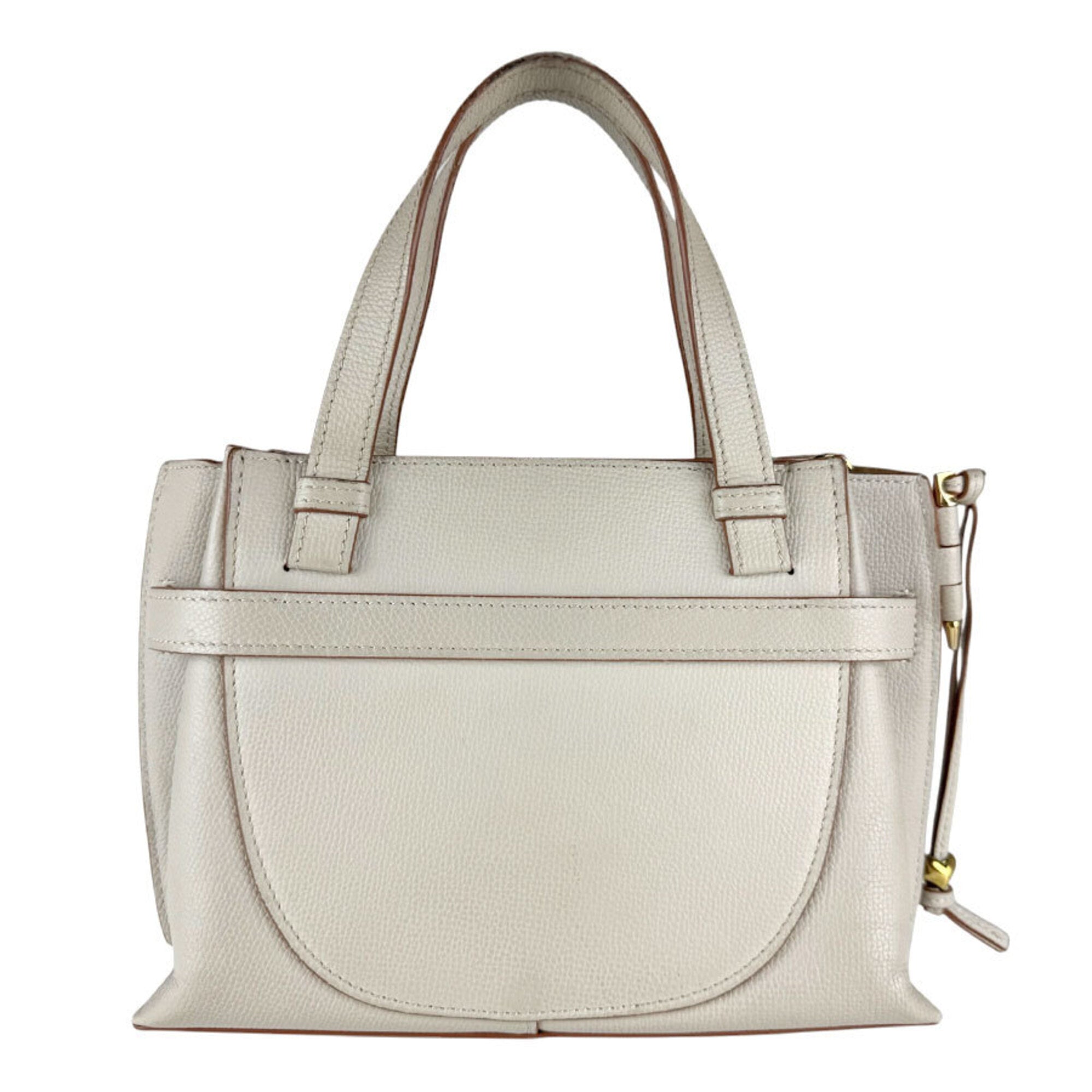 Loewe Grayish Leather Handbag Shoulder Bag (Pre-Owned)