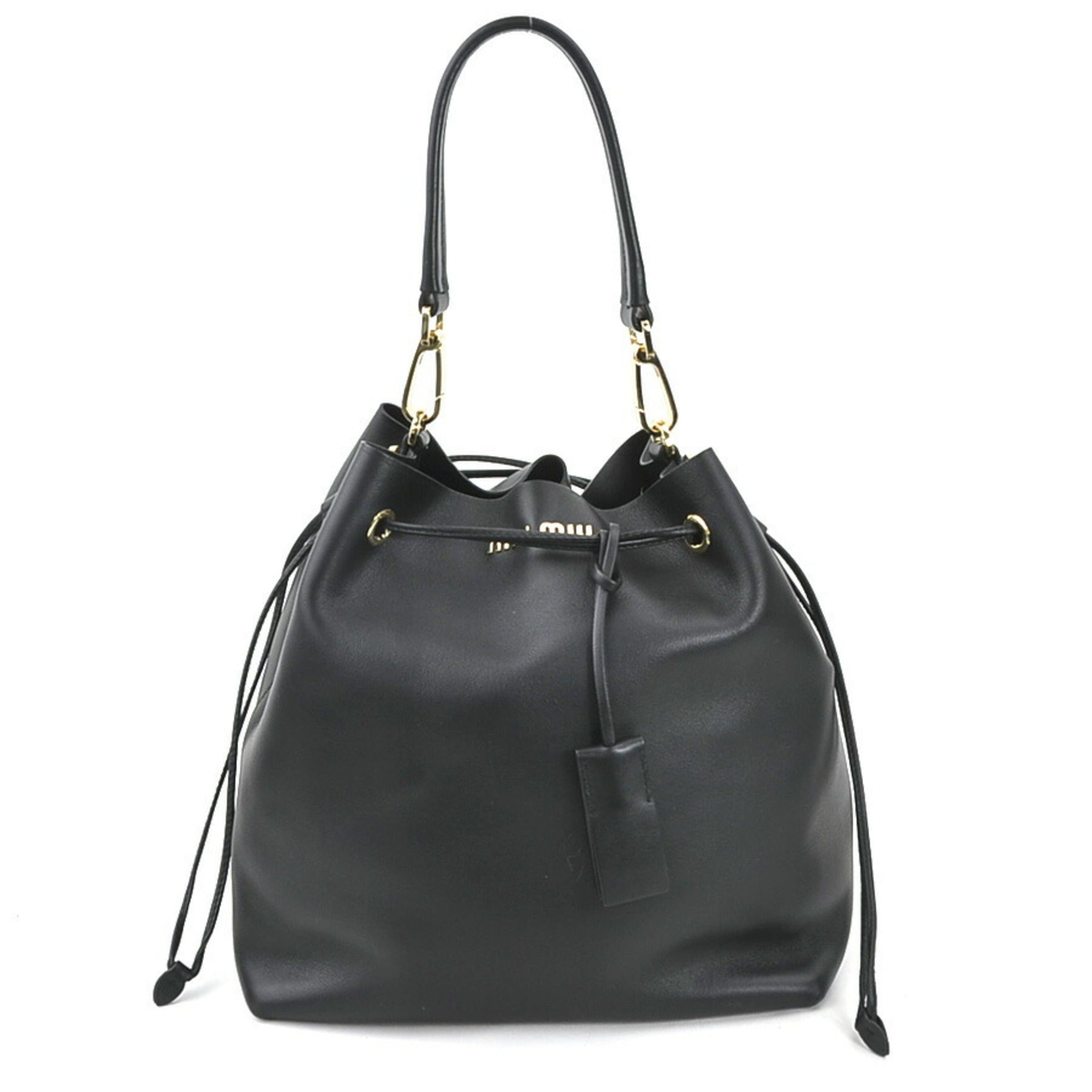 Miu Miu Black Leather Handbag Shoulder Bag (Pre-Owned)