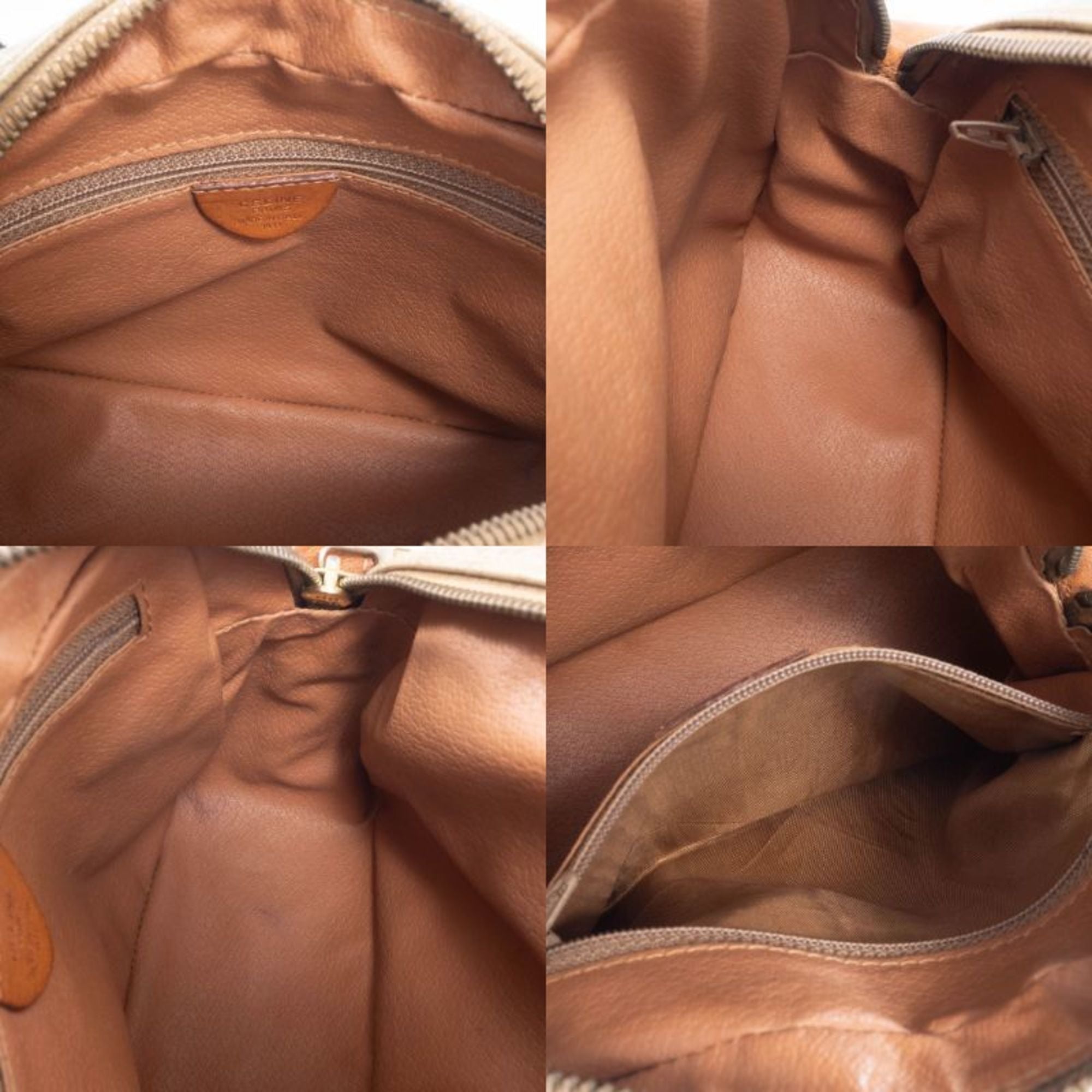Celine Macadam Beige Brown Leather Pvc Shoulder Bag (Pre-Owned)