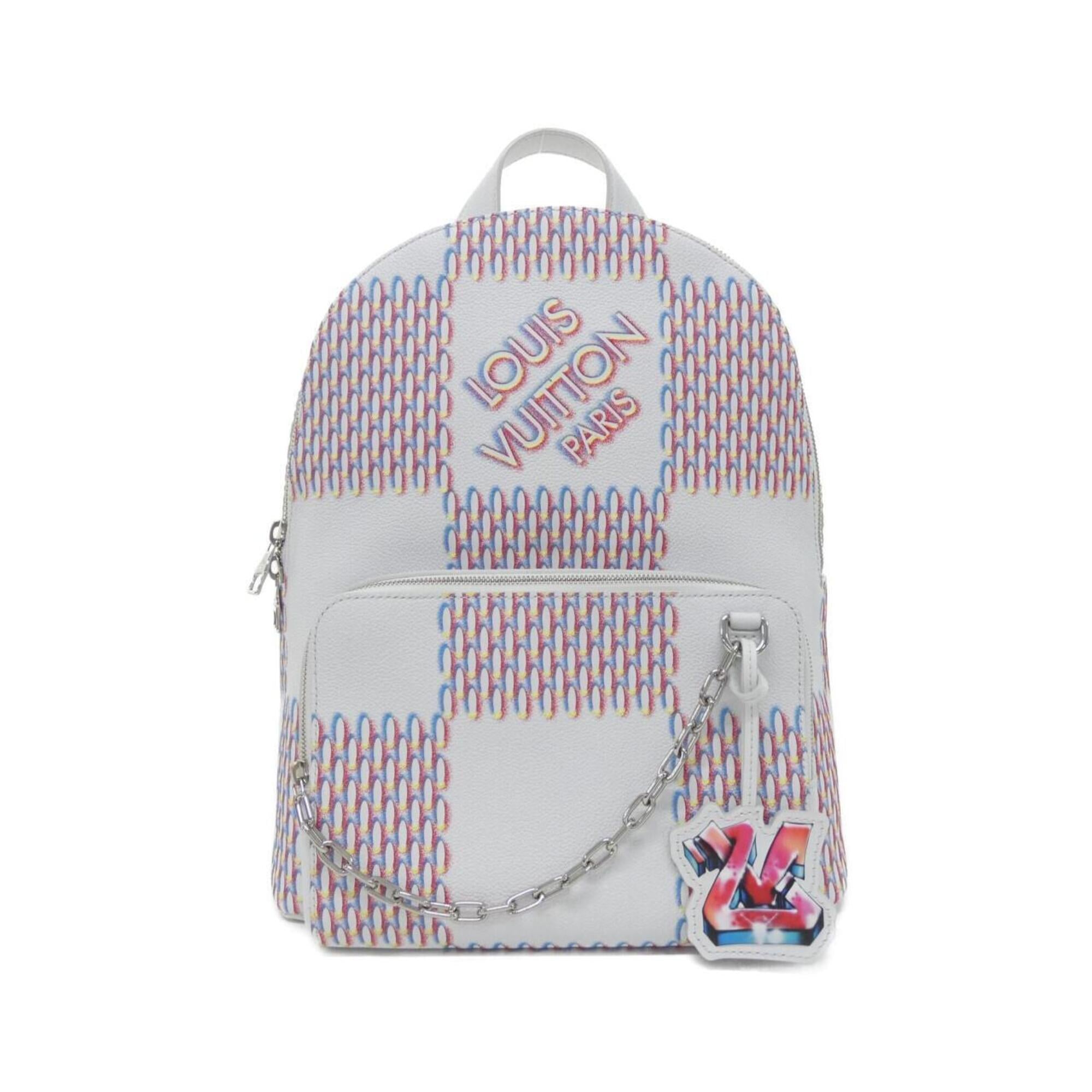 Louis Vuitton Gray Leather Backpack (Pre-Owned)