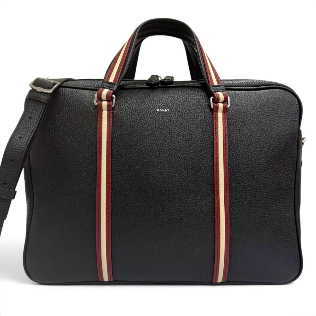 Bally Black Leather Briefcase Shoulder Bag (Pre-Owned)