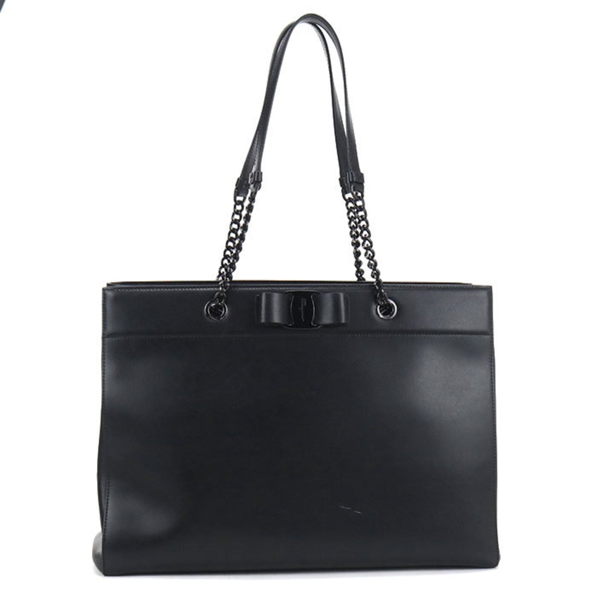 Salvatore Ferragamo Black Leather Tote Bag (Pre-Owned)