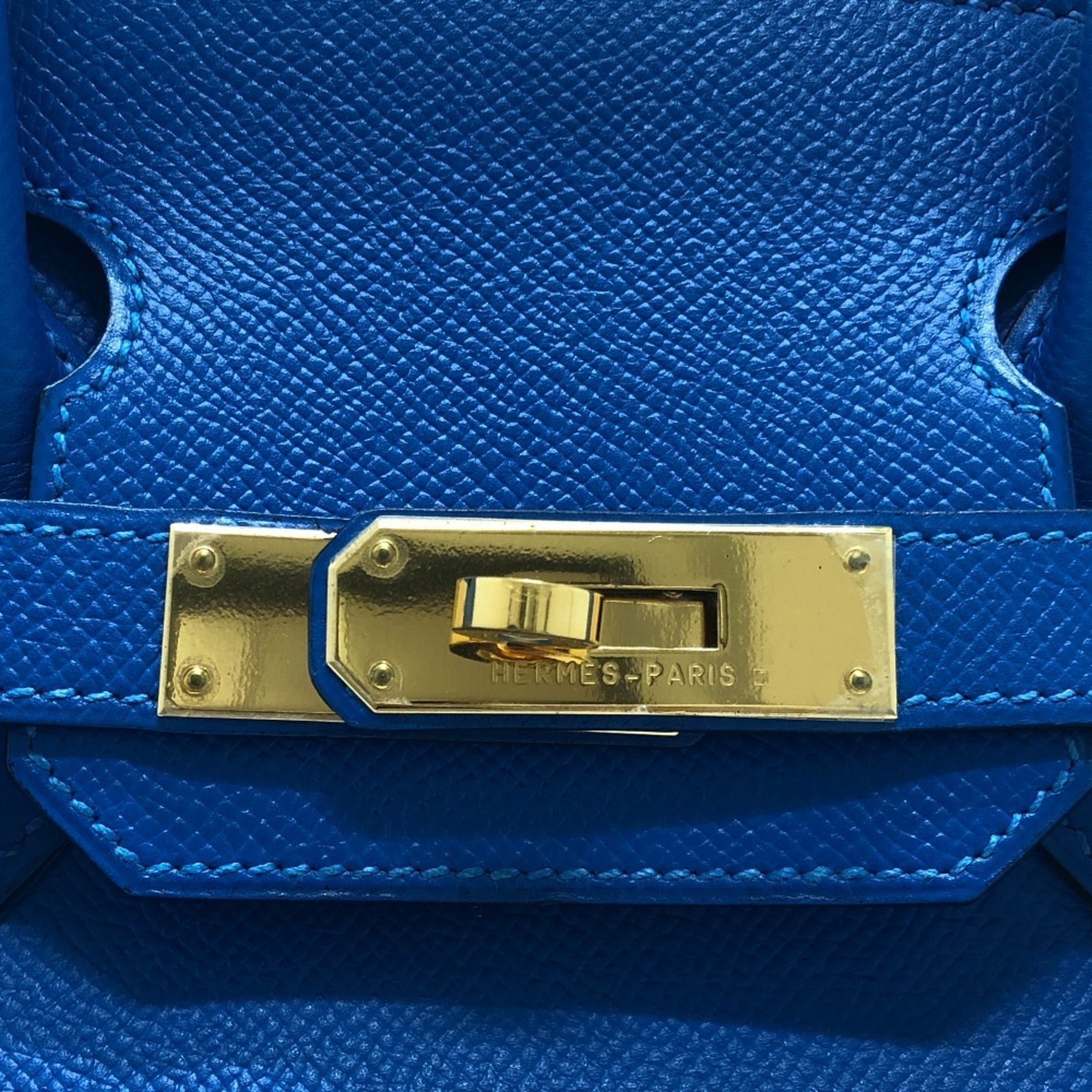 Hermes Blue Blue Hydra Epsom Leather Handbag (Pre-Owned)