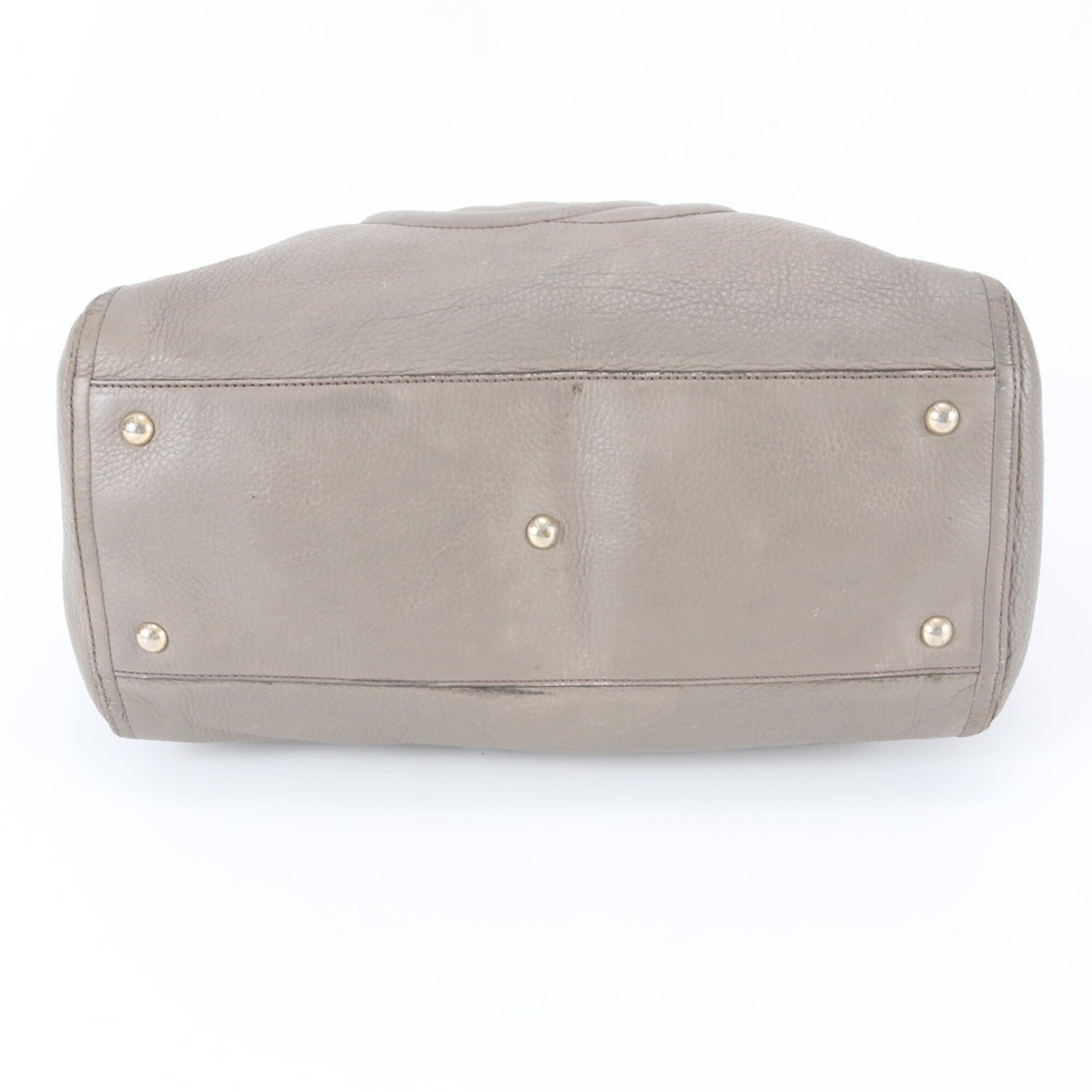Gucci Soho Gray Beige Leather Handbag (Pre-Owned)
