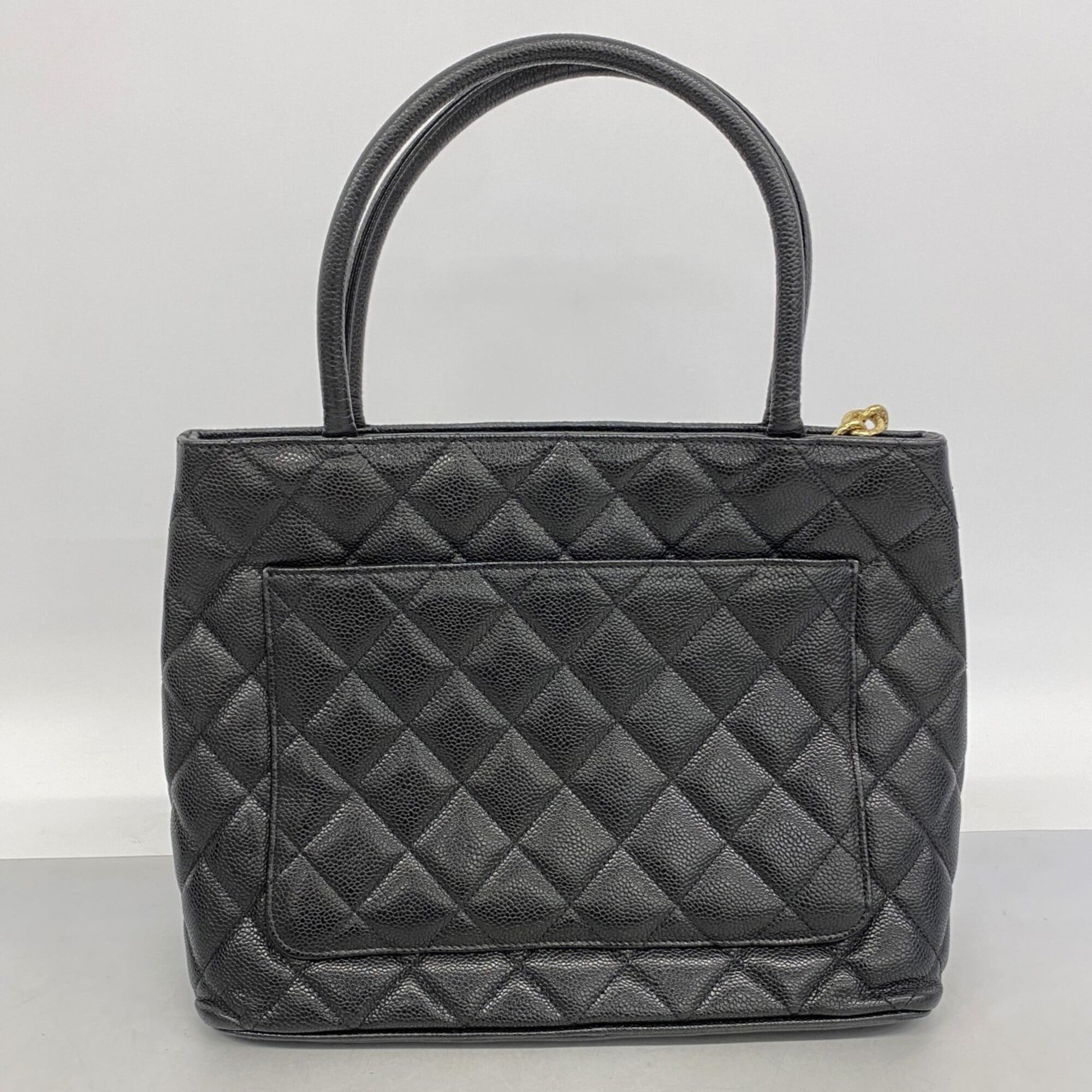 Chanel Black Grained Calfskin Tote Bag (Pre-Owned)