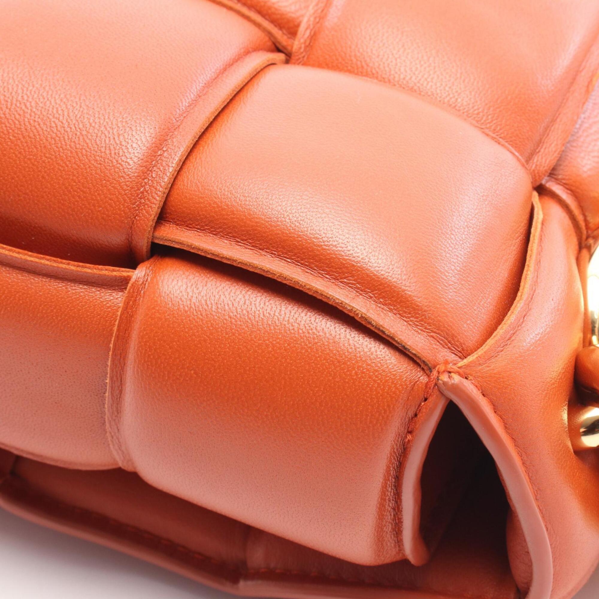 Bottega Veneta Orange Leather Handbag Shoulder Bag (Pre-Owned)