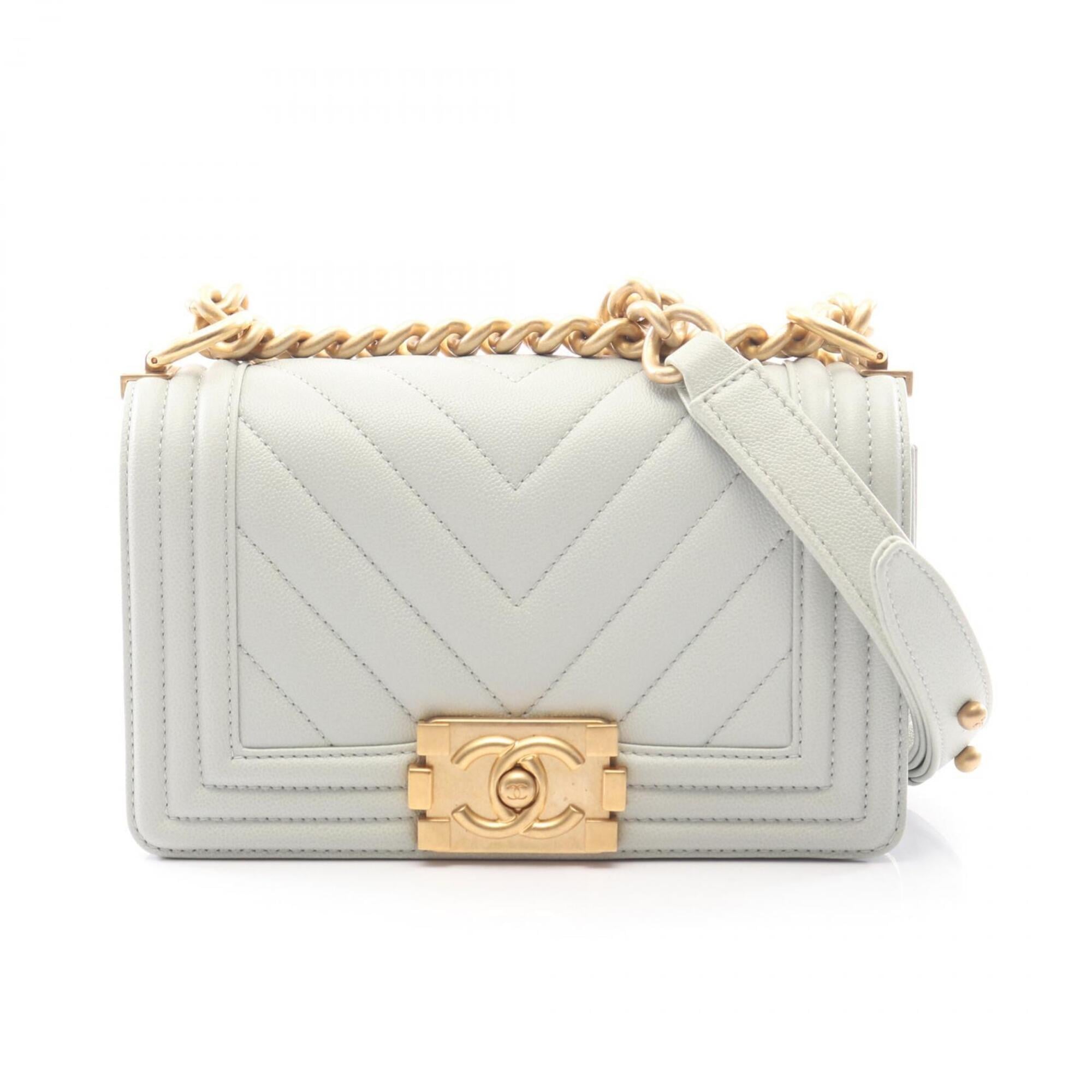 Chanel Blue Grained Calfskin Handbag Shoulder Bag (Pre-Owned)