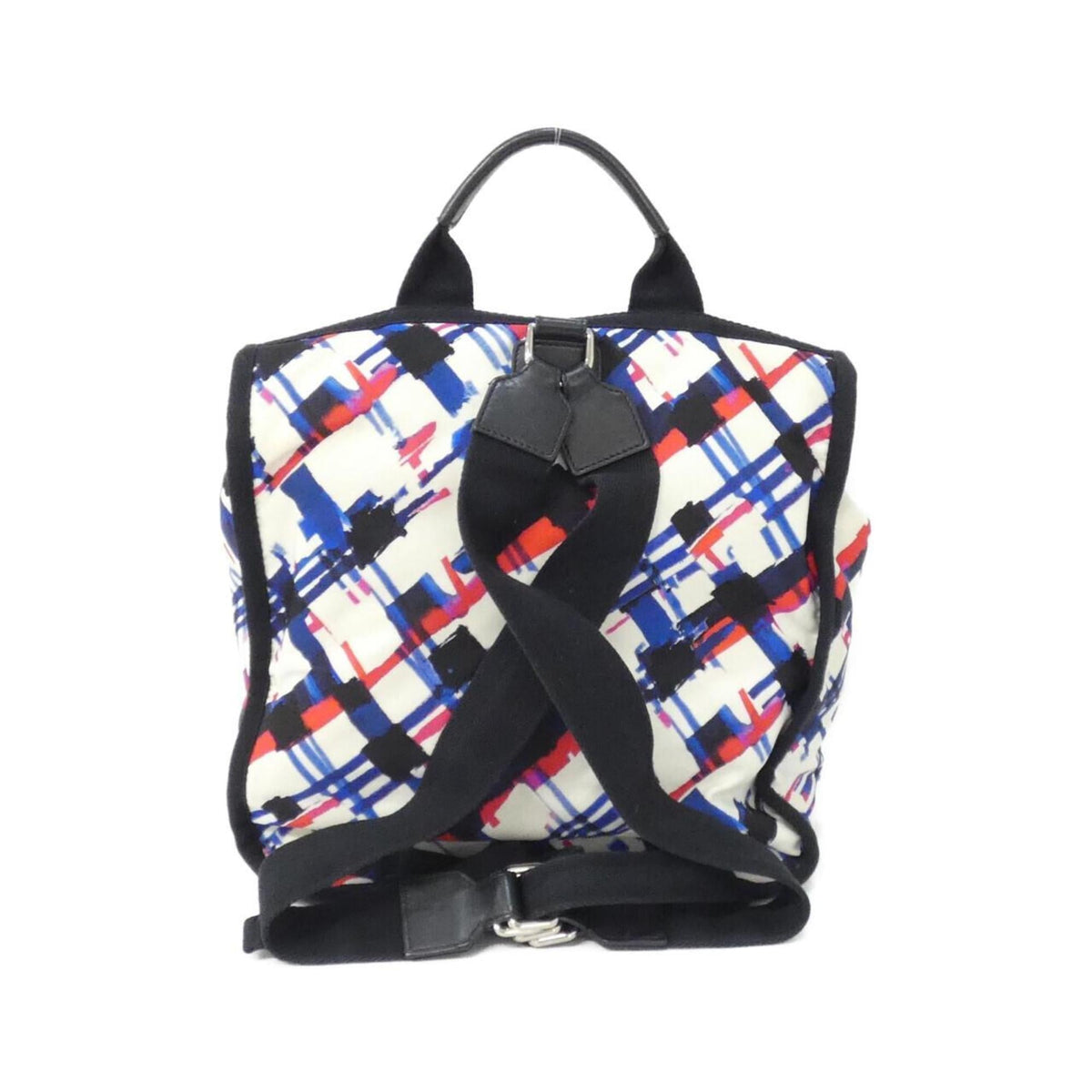 Chanel Blue Red Color White Nylon Backpack (Pre-Owned)