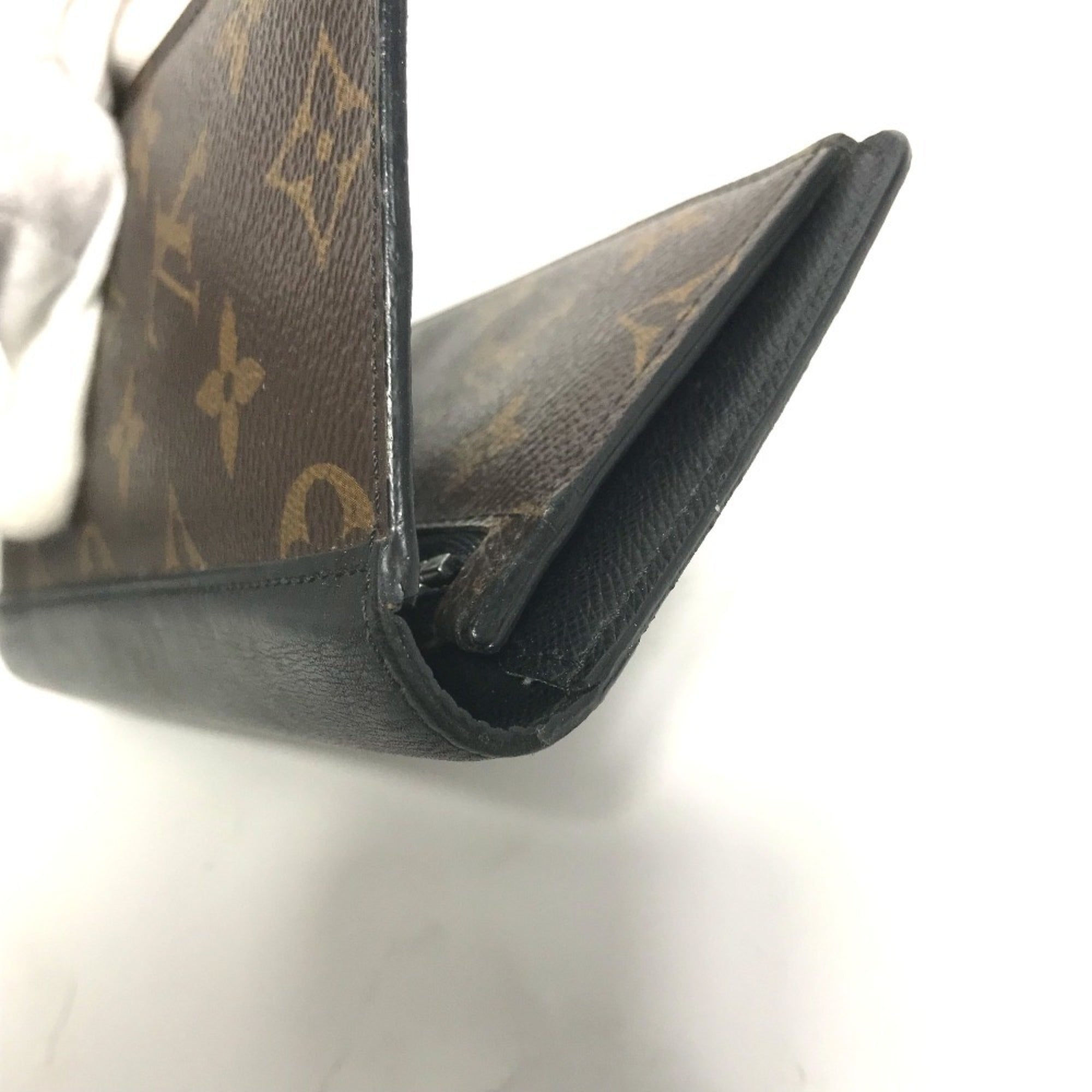 Louis Vuitton Monogram Macassar Black Brown Monogram Monogram Long Wallet (Bi-Fold) (Pre-Owned)