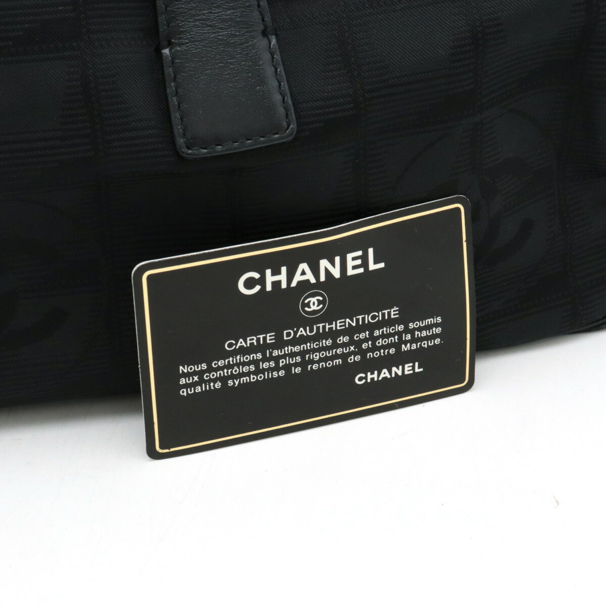 Chanel New Travel Line Black New Travel Line Boston Bag Handbag (Pre-Owned)