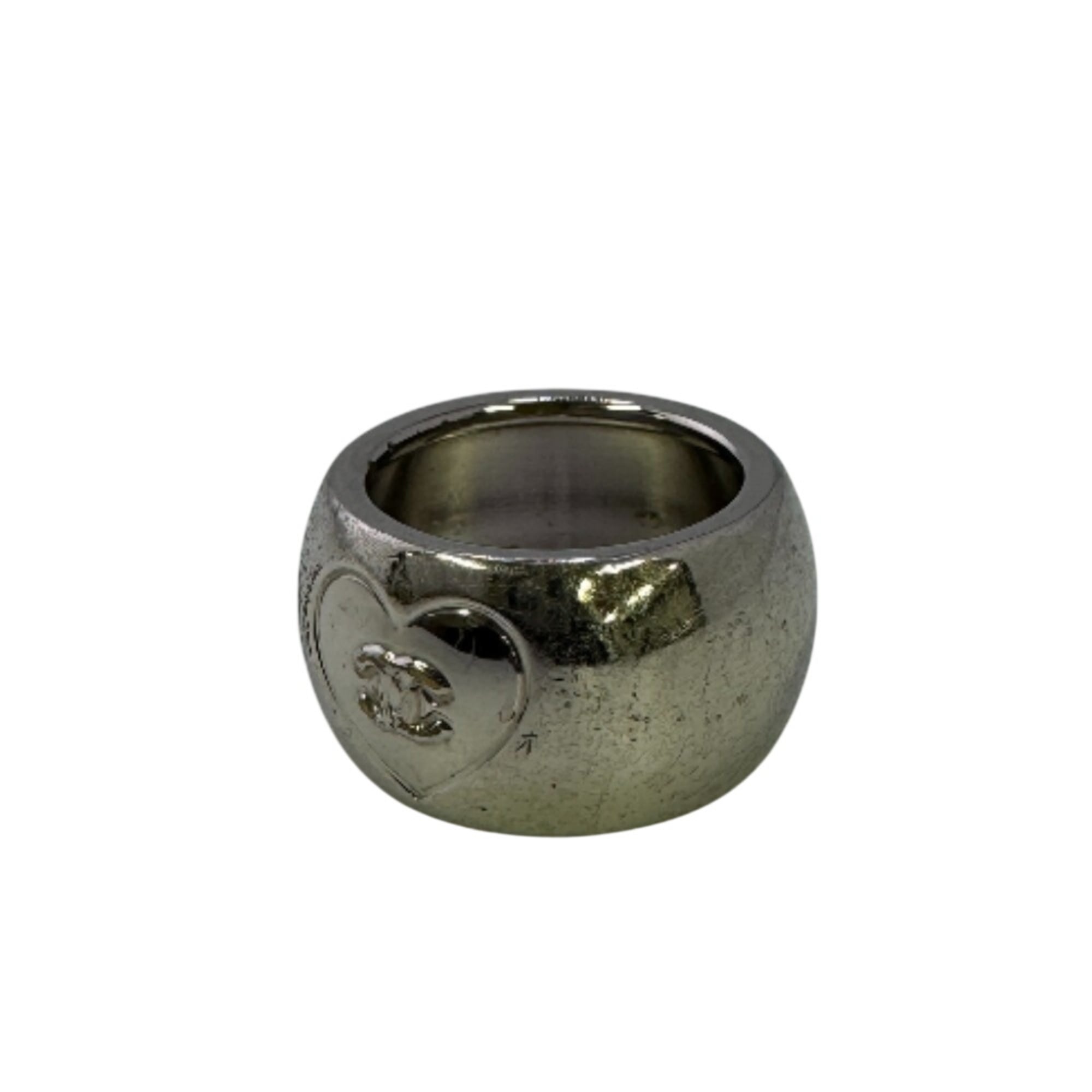 Chanel Silver Metal Band Ring (Pre-Owned)
