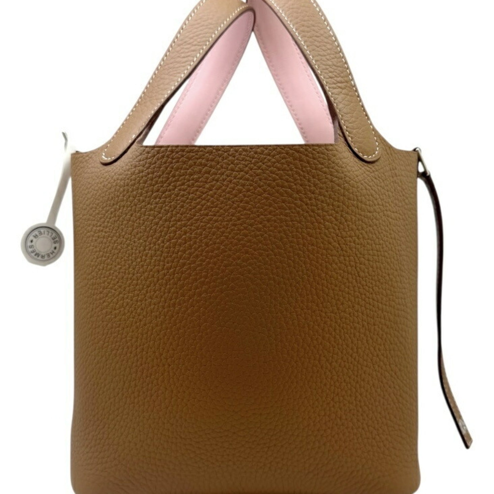Hermes Gold Rose Sakura Taurillon Clemence Leather Handbag (Pre-Owned)