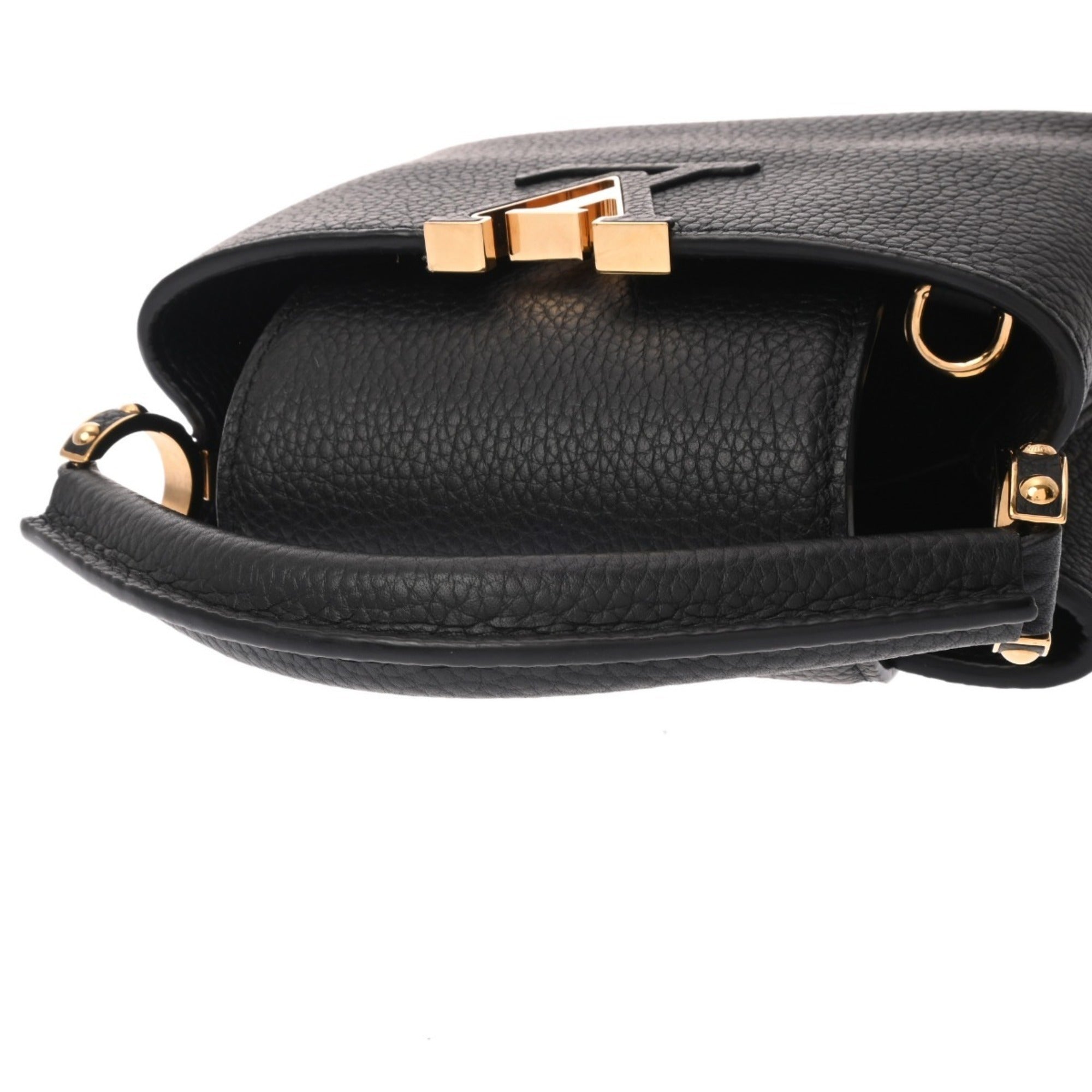 Louis Vuitton Noir Leather Handbag (Pre-Owned)