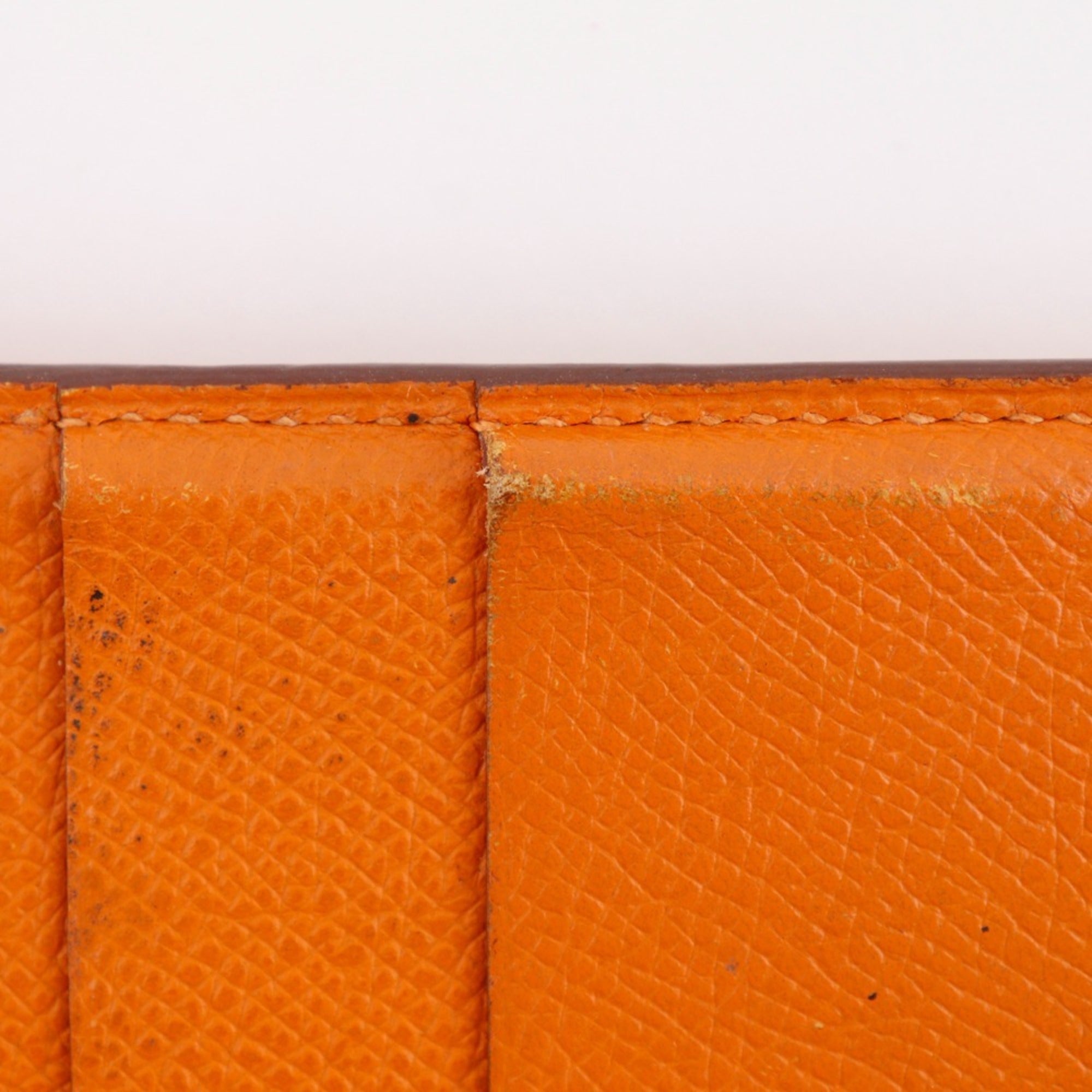 Hermes Orange Epsom Leather Long Wallet (Bi-Fold) (Pre-Owned)
