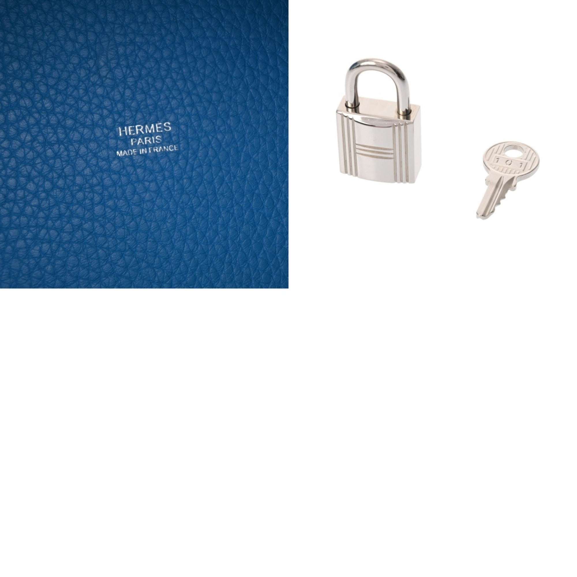 Hermes Picotin Blue Taurillon Clemence Leather Handbag (Pre-Owned)