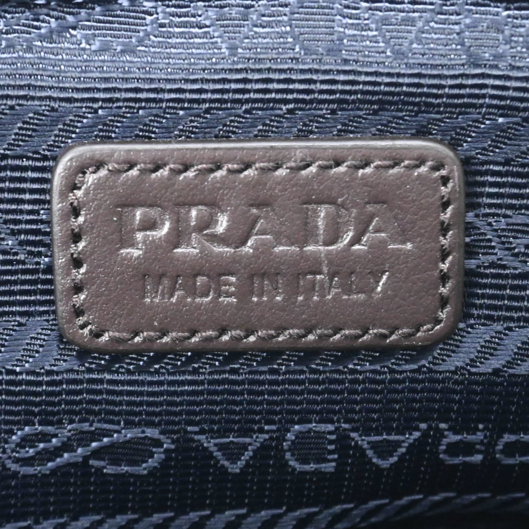 Prada Brown Navy Suede Nylon Shoulder Bag (Pre-Owned)