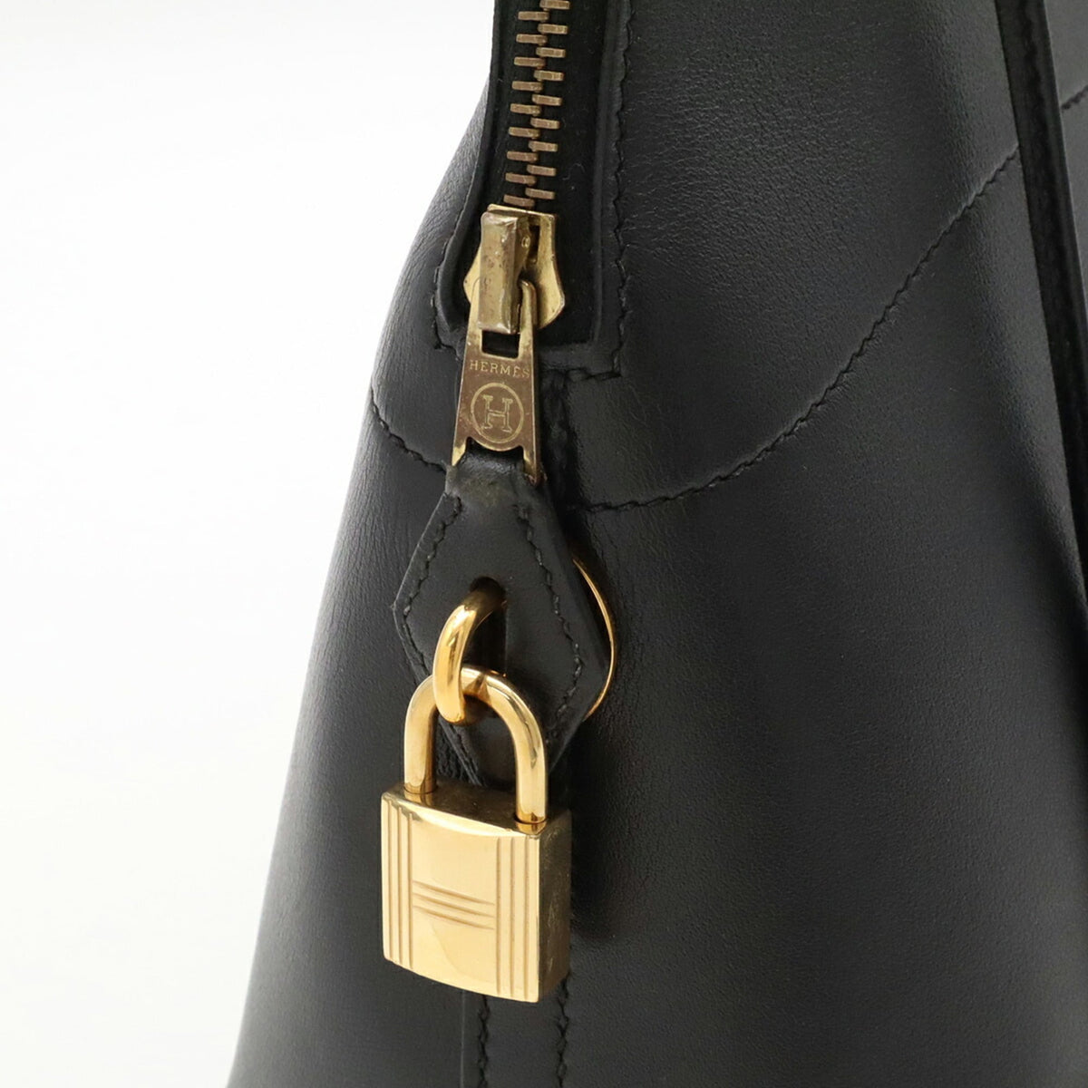Hermes Black Gulliver Leather Handbag Shoulder Bag (Pre-Owned)