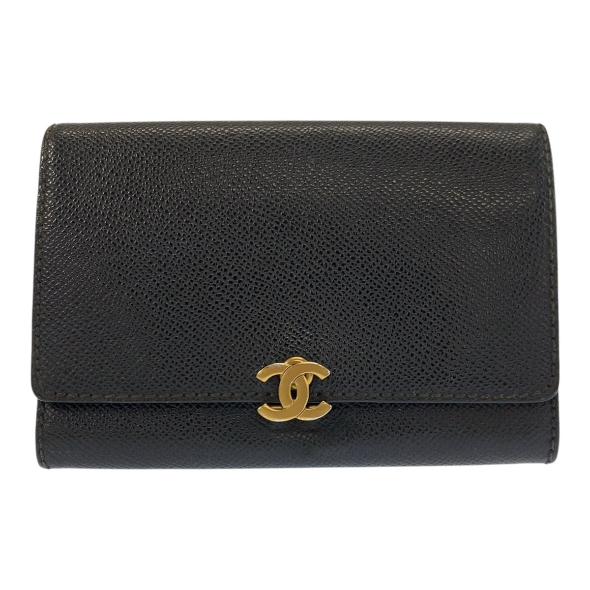 Chanel Black Leather Wallet (Bi-Fold) (Pre-Owned)