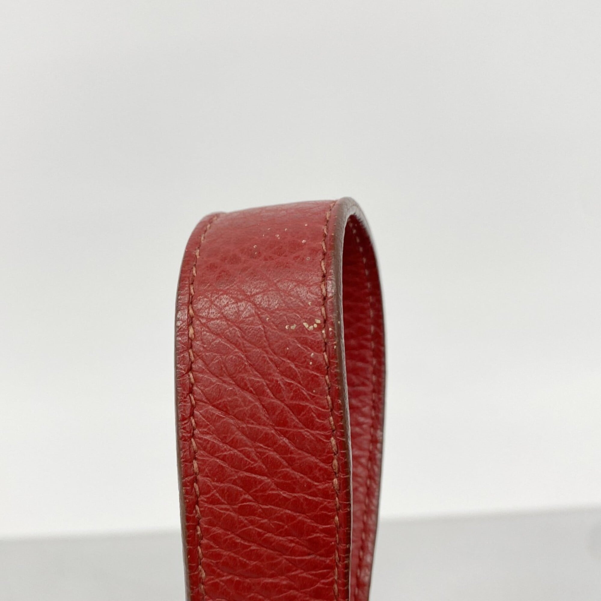 Hermes Rouge Casaque Taurillon Clemence Leather Handbag (Pre-Owned)