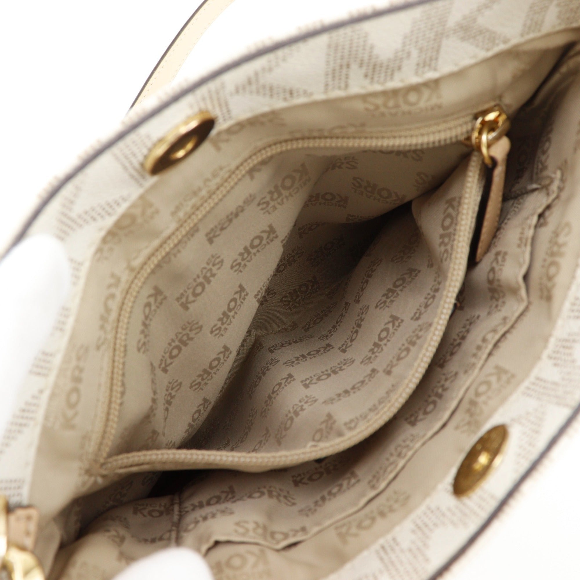 Michael Kors Off-White White Pvc Shoulder Bag (Pre-Owned)