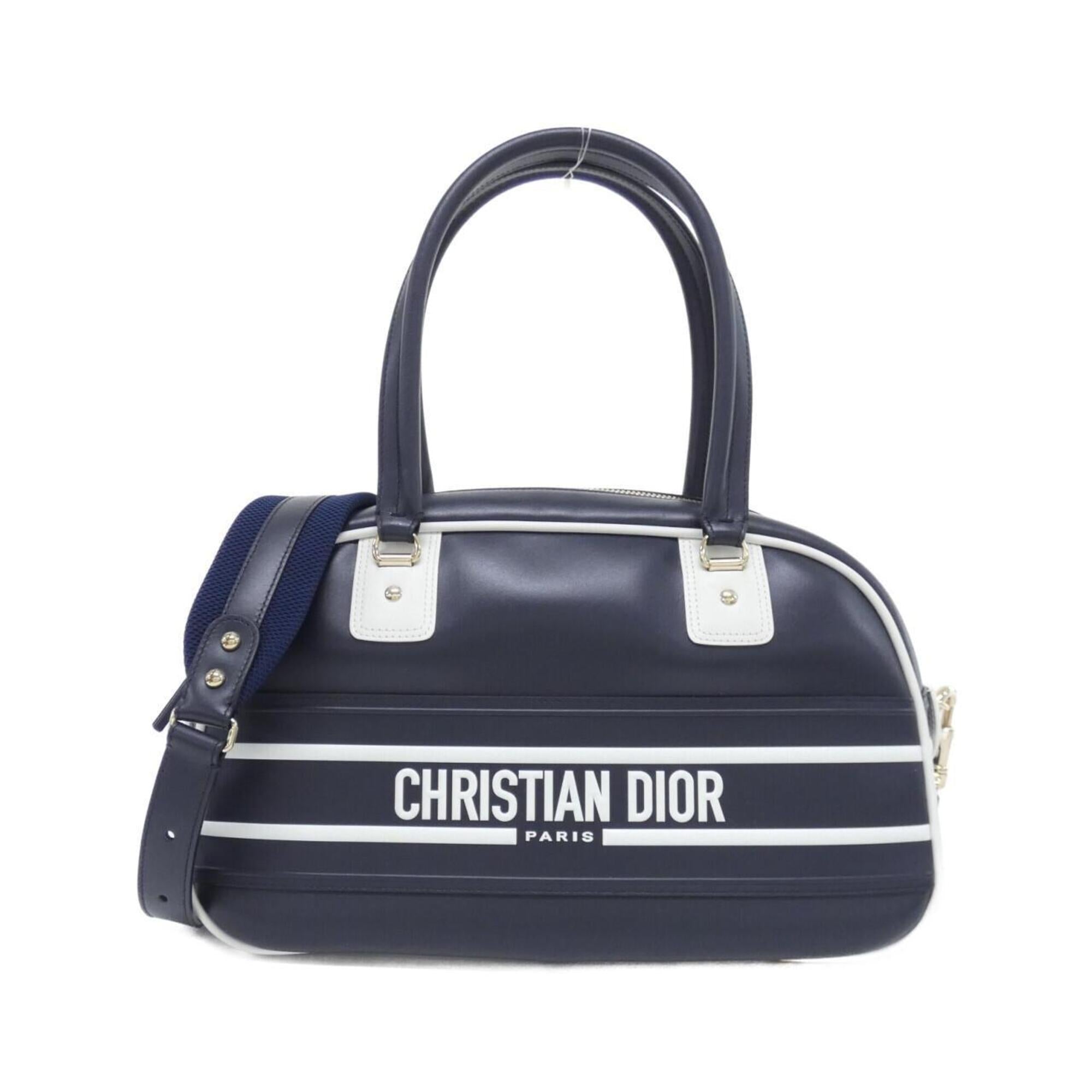Christian Dior Blue Leather Boston Bag (Pre-Owned)