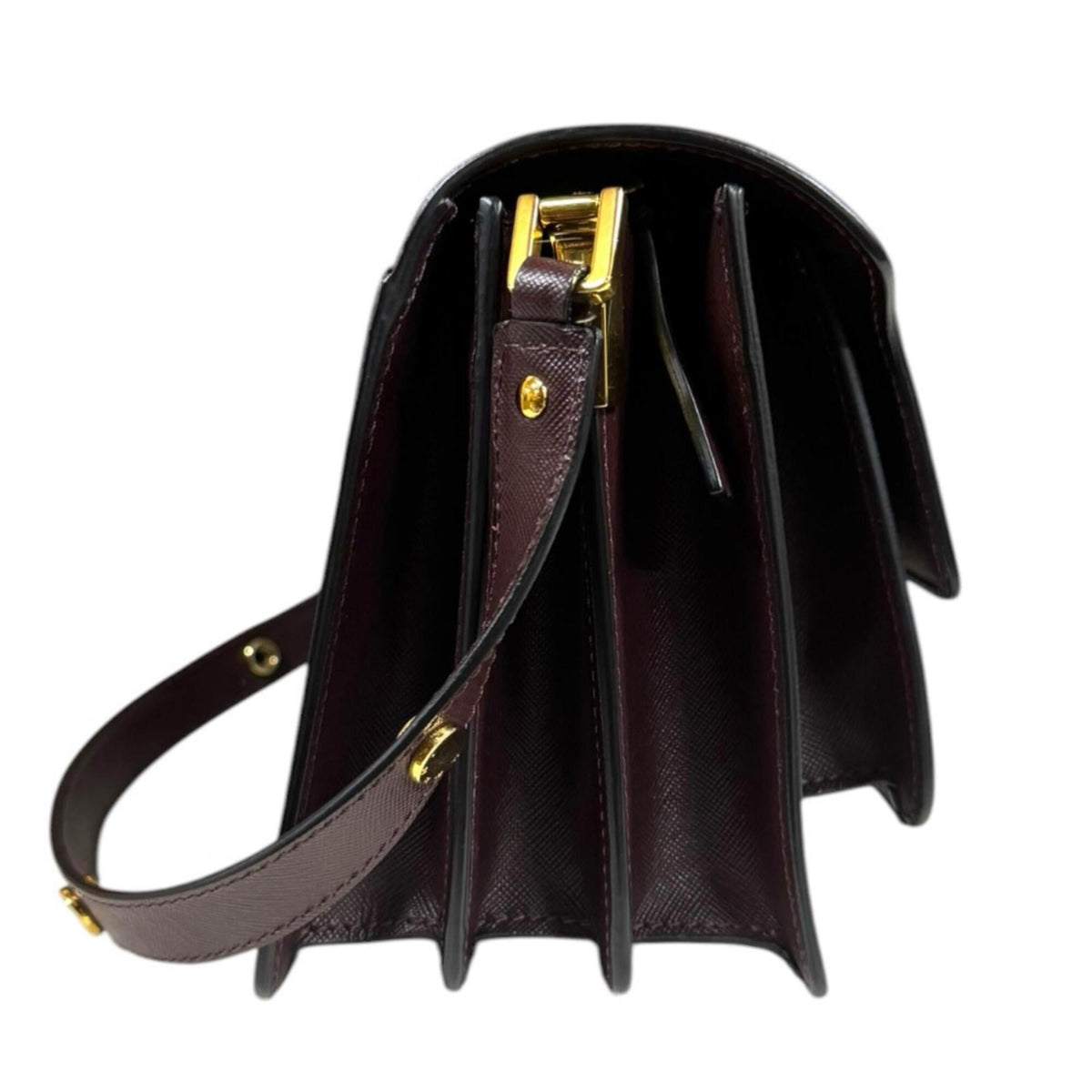 Marni Brown Green Navy Leather Shoulder Bag (Pre-Owned)