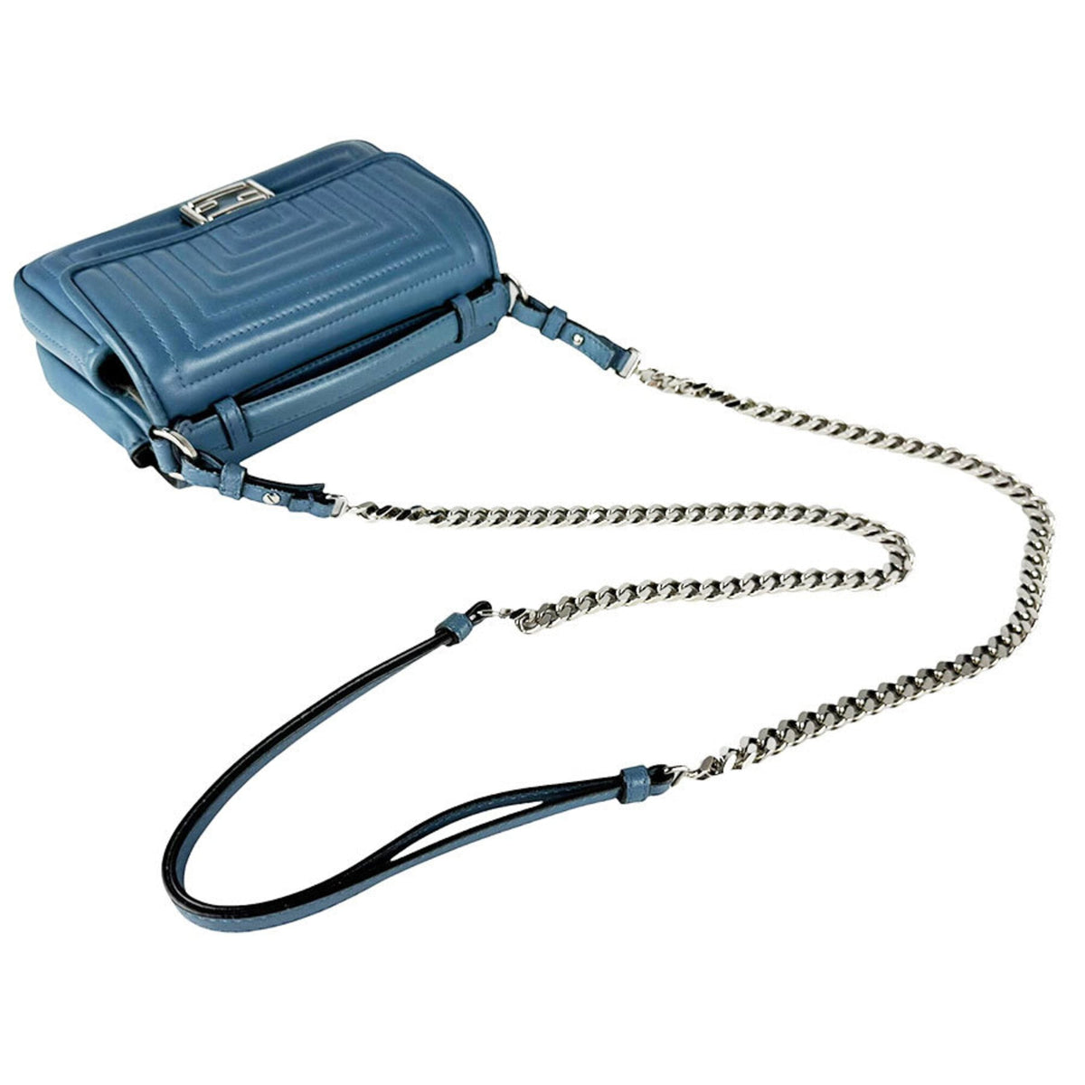 Fendi Blue Leather Shoulder Bag (Pre-Owned)