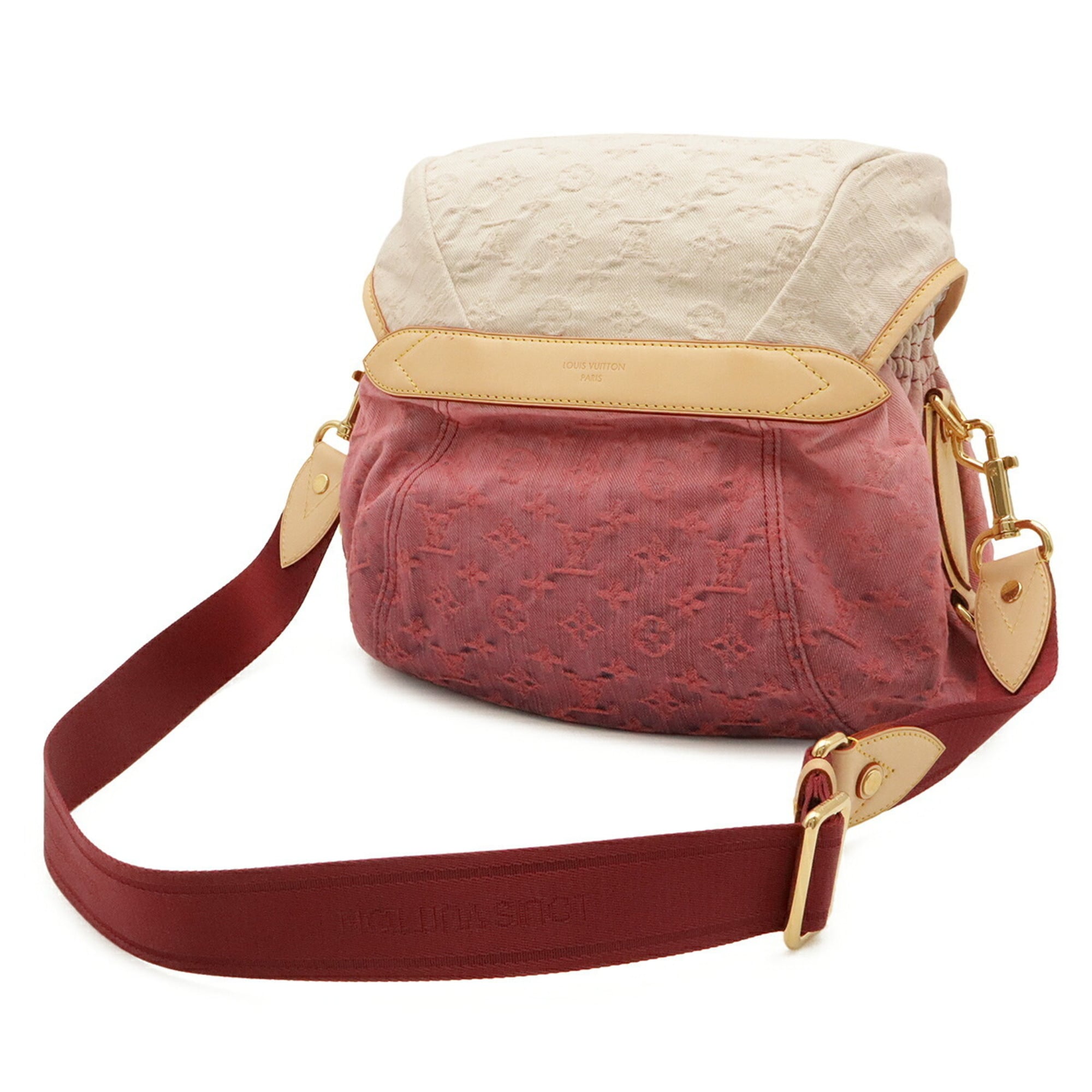 Louis Vuitton Noir Pink Denim Canvas Leather Pochette Shoulder Bag (Pre-Owned)
