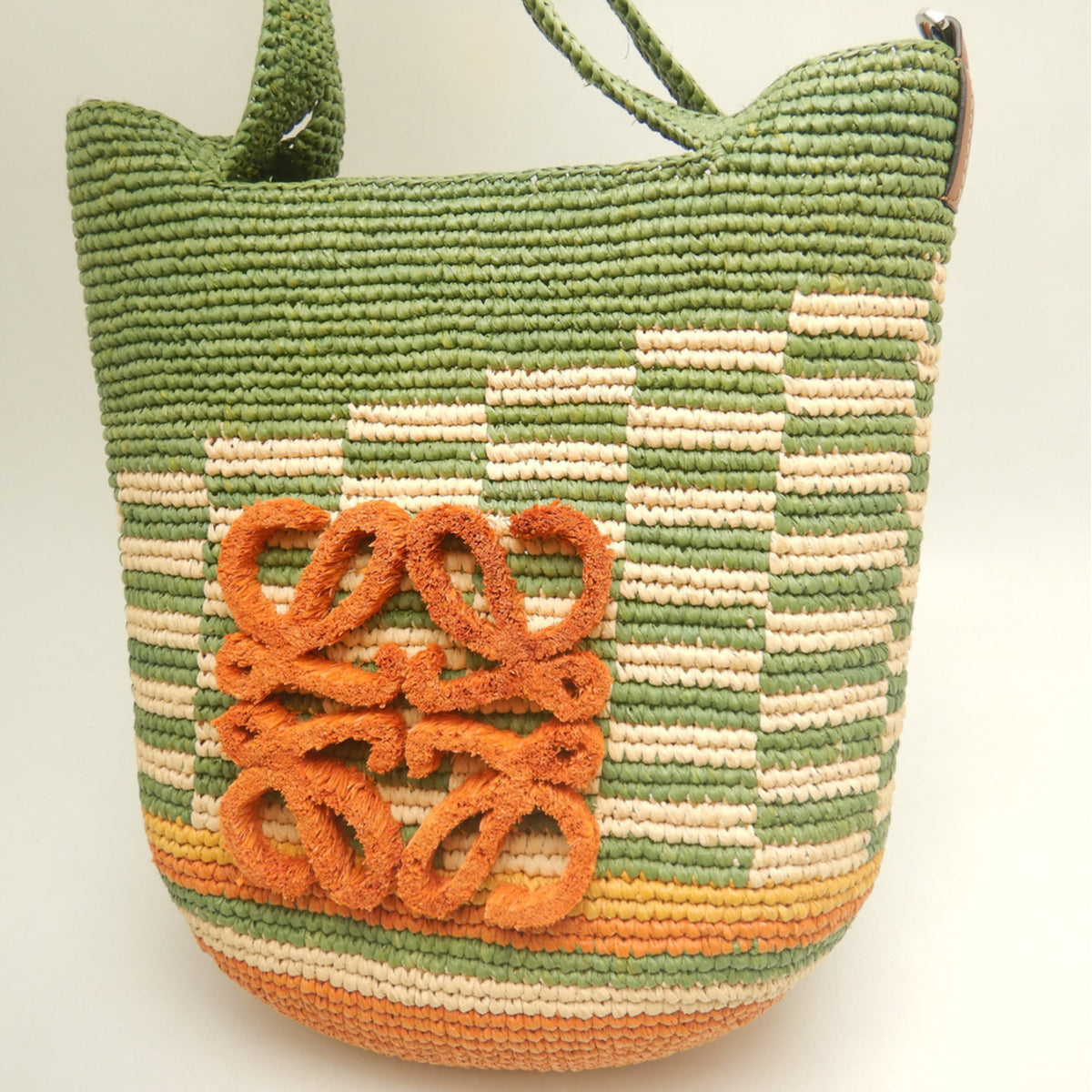 Loewe Beige Khaki Raffia Leather Tote Bag (Pre-Owned)
