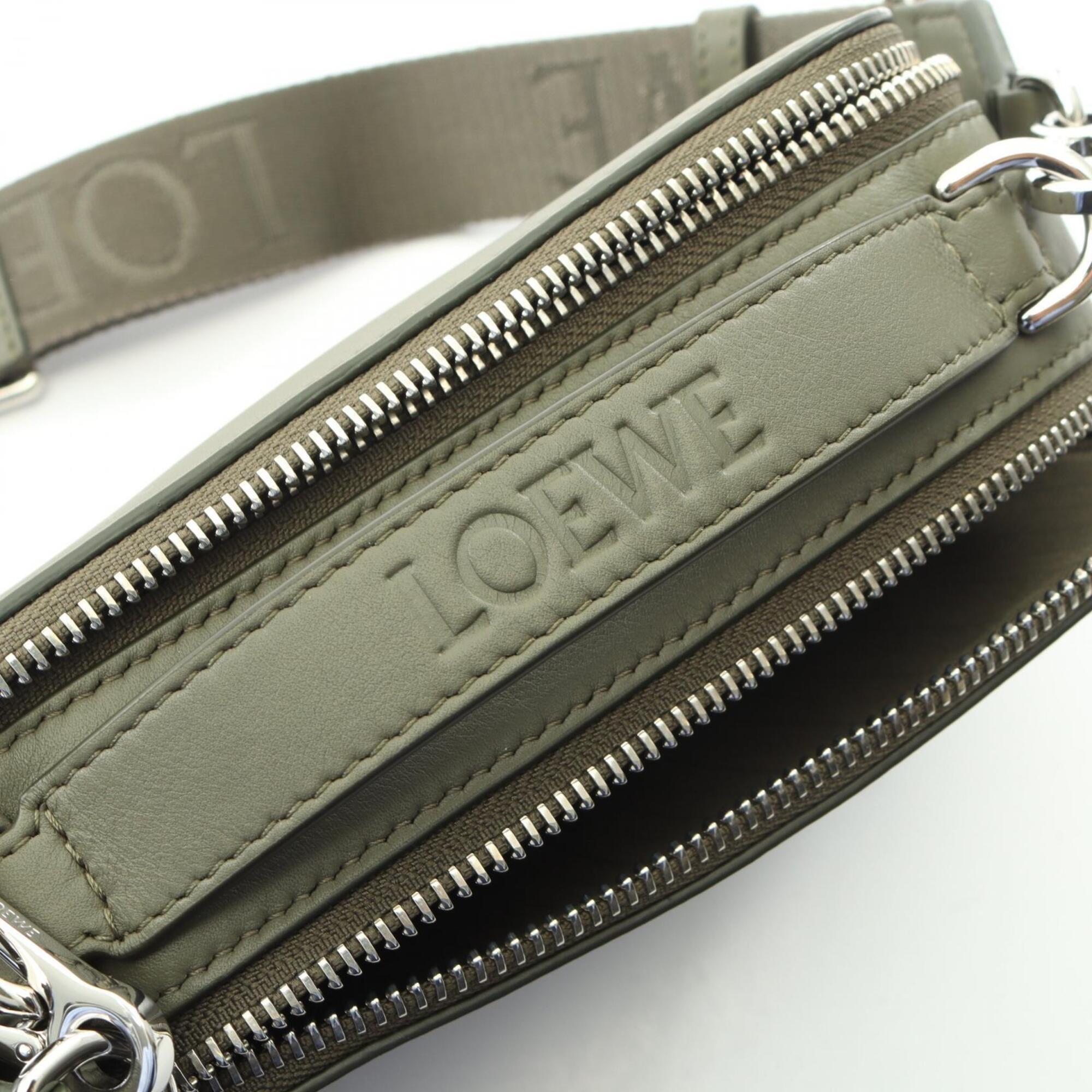 Loewe Khaki Leather Handbag Shoulder Bag (Pre-Owned)
