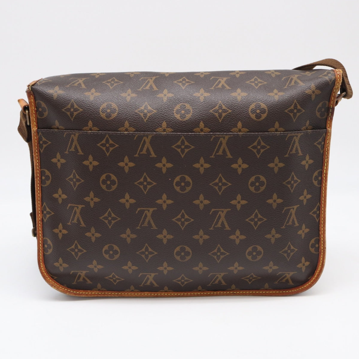 Louis Vuitton Monogram Beige Brown Coated Canvas Leather Shoulder Bag (Pre-Owned)